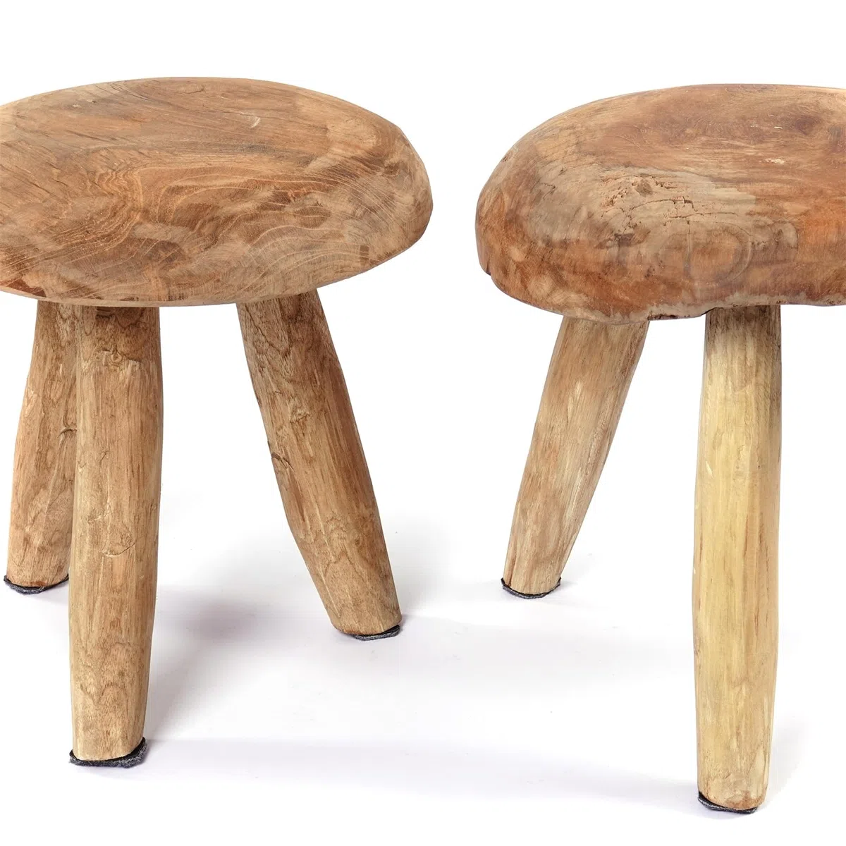 Rustico Sgabello Klara | 28 cm, Legno di Mogano | Sgabello per Fiori, Sgabello per Piante, Sgabello Laterale Rotondo, Sgabello in Legno Naturale