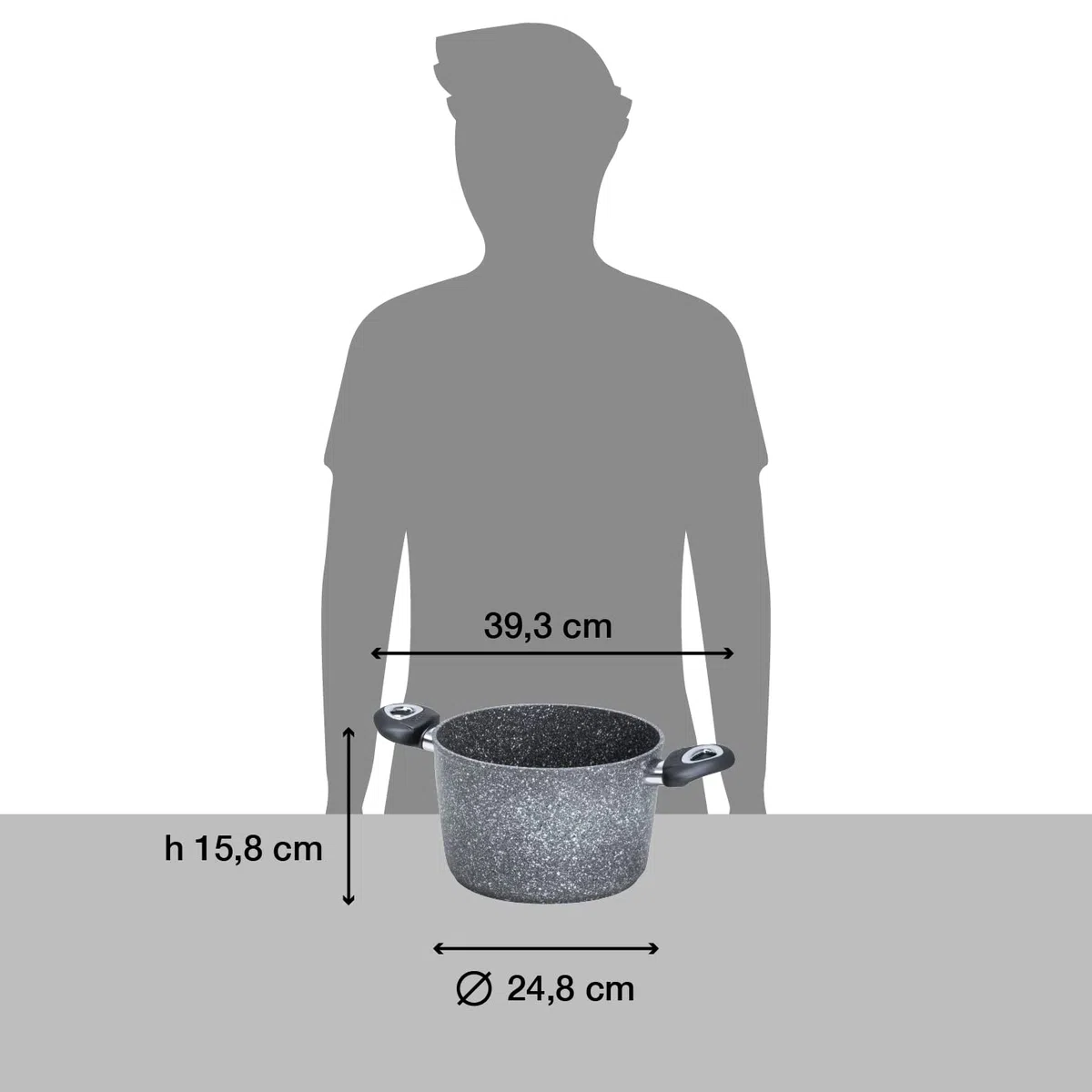 Aeternum, Madame Petravera 3.0, Pentola Antiaderente, Ideale per Induzione, Diametro 24 cm, Full Induction, Grigio