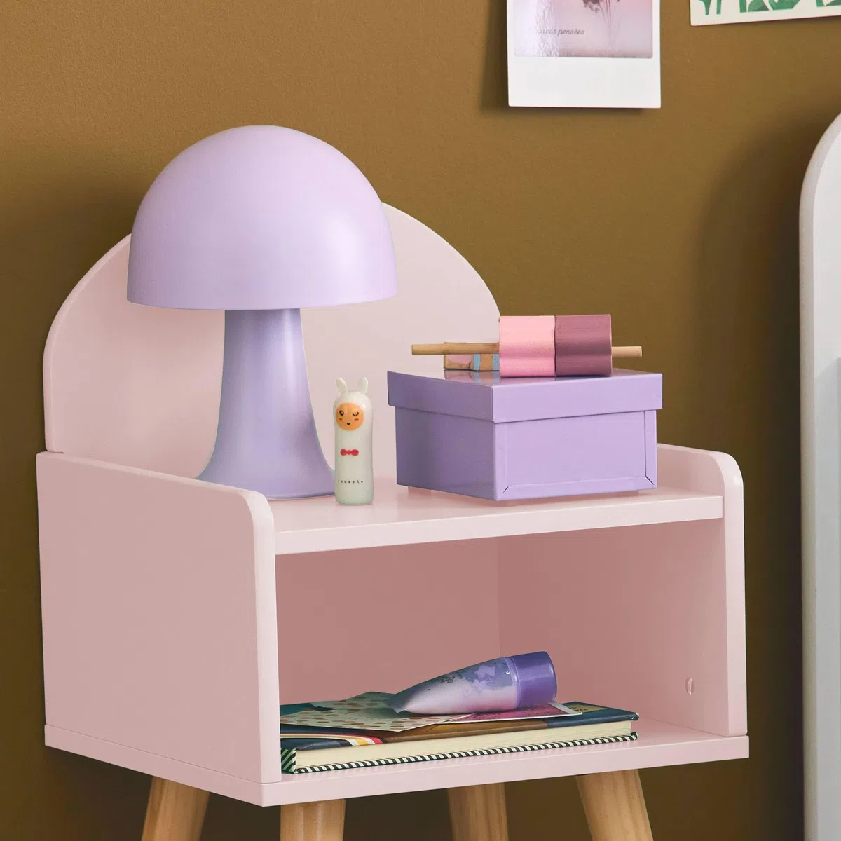 Comodino per bambini, Nephos, Rosa, 30x28x55.6 cm