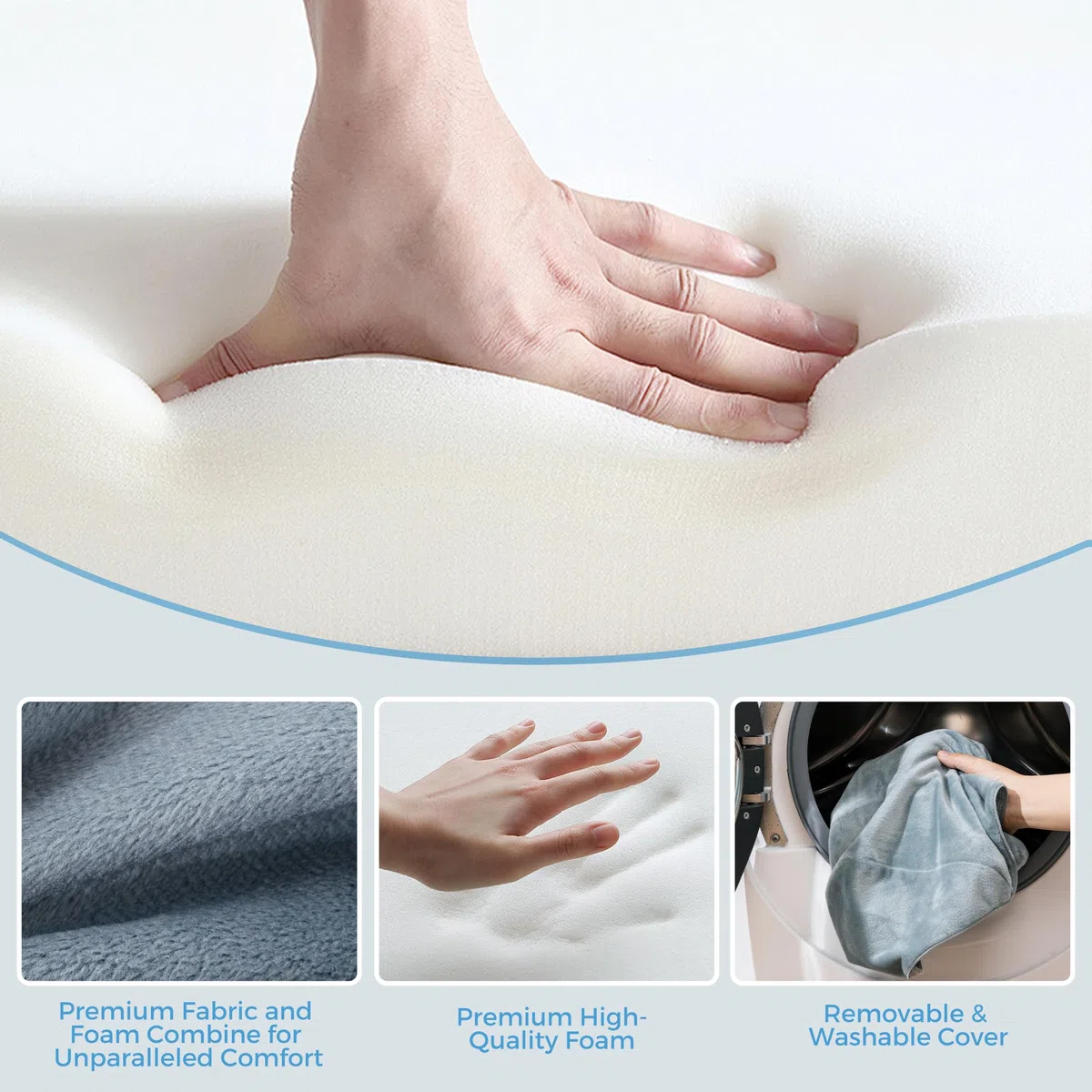 Cuscino per Elevazione Gambe, Cuscino a Cuneo Regolabile in Schiuma Premium, Allevia il Dolore Articolare Post-Operatorio, Curva Ergonomica per Favorire la Circolazione Sanguigna