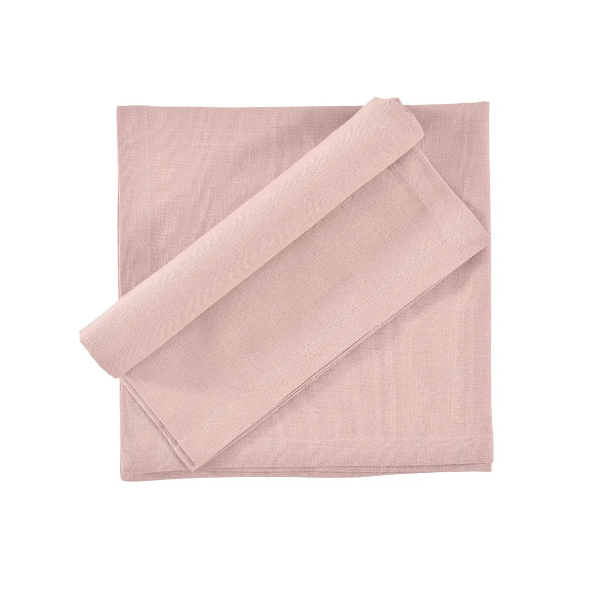 FINGERCRAFT Tovaglioli Di Stoffa Lavabili In Tessuto Di Cotone E Lino, Confezione Da 12 Fard, Qualità Premium, Angoli Smussati Per L'uso Quotidiano I tovaglioli sono Rosa Antico Prelavato