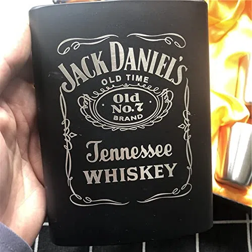 Fiaschetta Tascabile,Fiaschetta Nuova Mini 8 Once Tutta la Vernice Nera Whisky bottiglione 304 in Acciaio Inox Alcool Imbuto Jack Hip Flask Nero Gift Box Set (Color : all Black Jack Set)