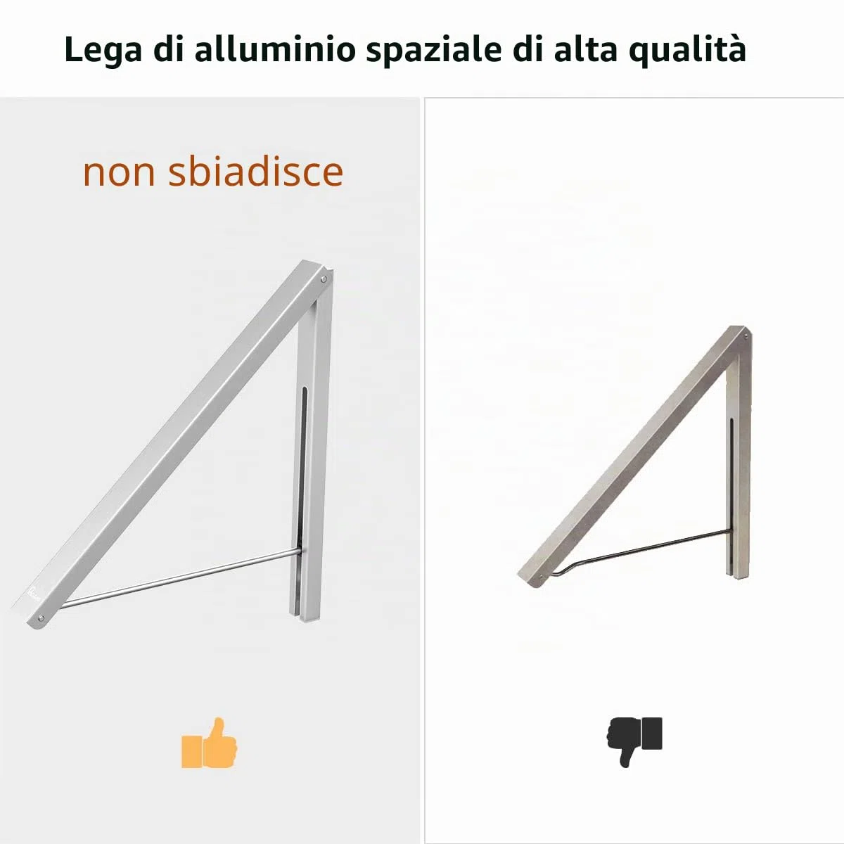 Appendiabiti a Parete Pieghevole, Appendiabiti Salvaspazio per Camera da Letto, Magazzino, Argento