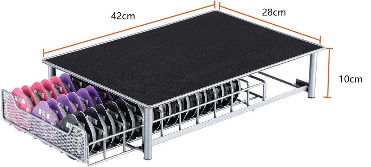 stoccaggio 2-in-1 per Macchina Tassimo capacità - Cassettiera a Rete- Superficie Antiscivolo e Anti Vibrazione-28 * 42 * 9,5 cm (grigio-60 pezzi)