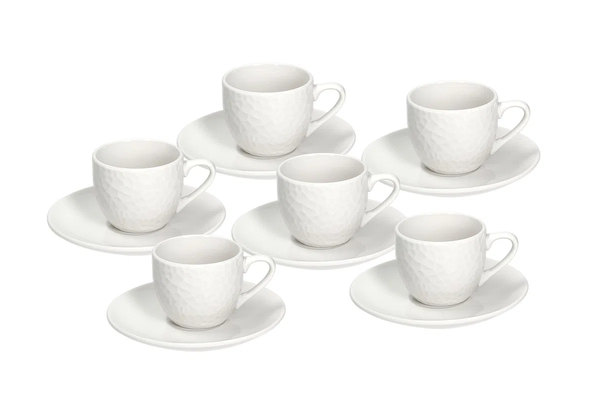 Tognana GF085010000 Set 6 Tazze caffè con Piatto cc80 Golf, Porcellana