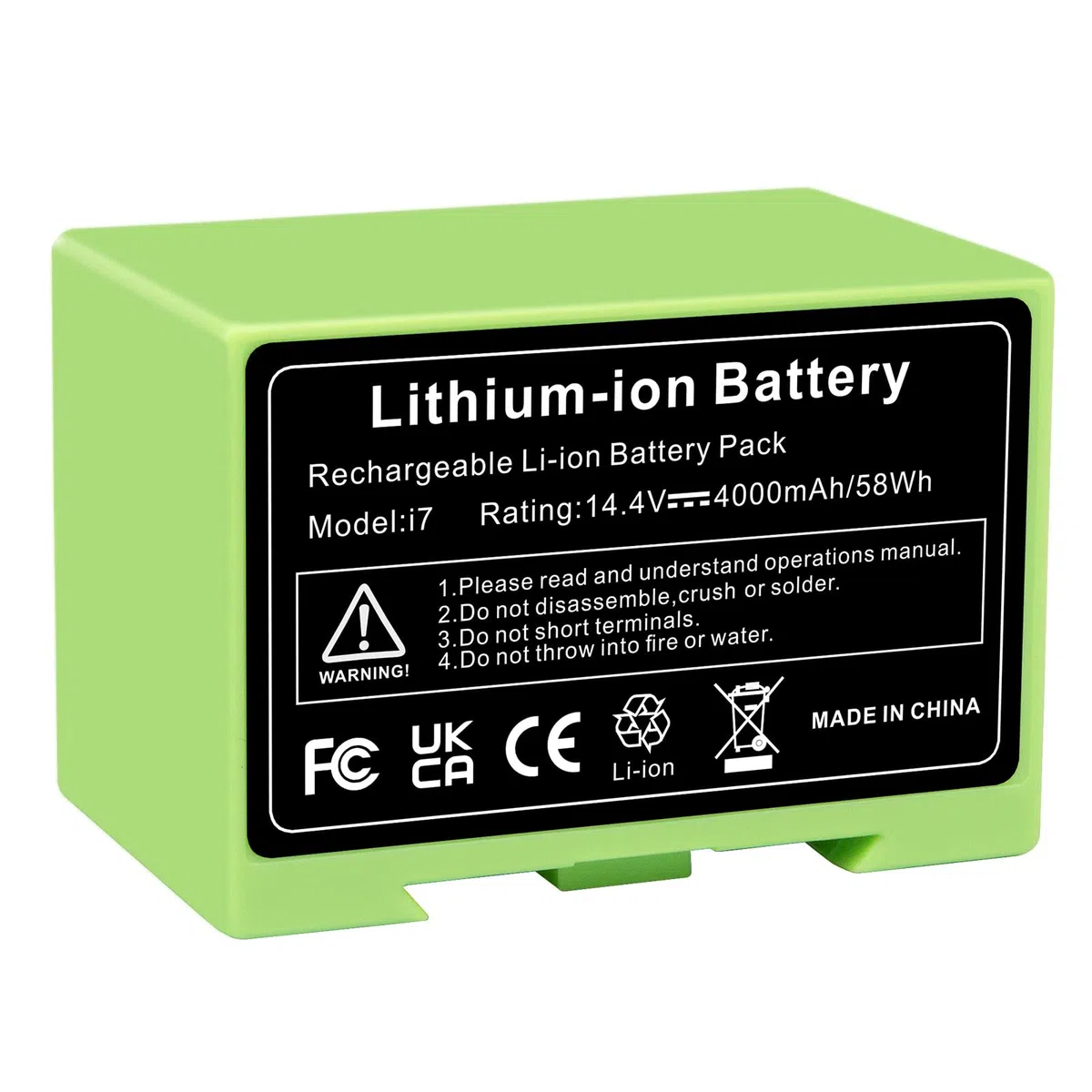 ASUNCELL Batteria agli ioni di litio per i7, 14,4 V, 4000 mAh, per iRobot Roomba e i Serie i7/i7+ i4/i4+ i3/i3+ e5 e6 i7158 i7550 i755020 7150 7550, batteria agli ioni di litio di ricambio