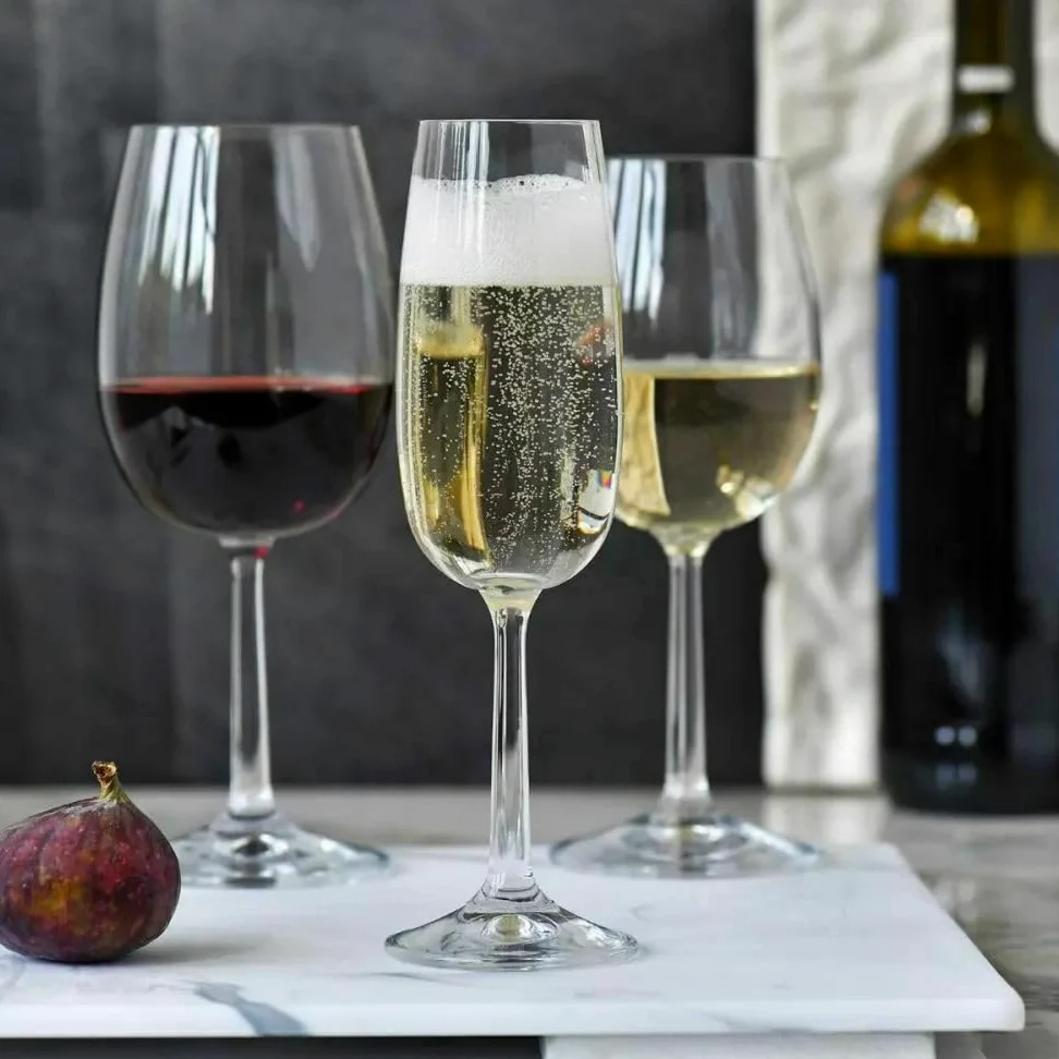 Krosno – Calici da Champagne e Prosecco 175 ml – Set da 6 Pezzi – Collezione Pure – Cristallo Senza Piombo – Stile Slanciato, Elegante e Senza Tempo