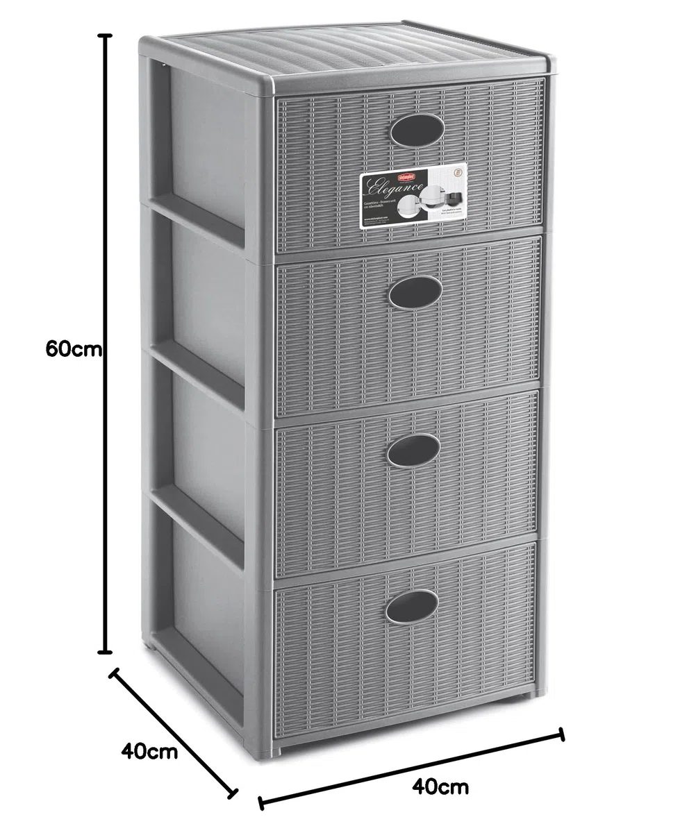 CASSETTIERA Elegance 4 CASS.Grigio 40X40 H.80