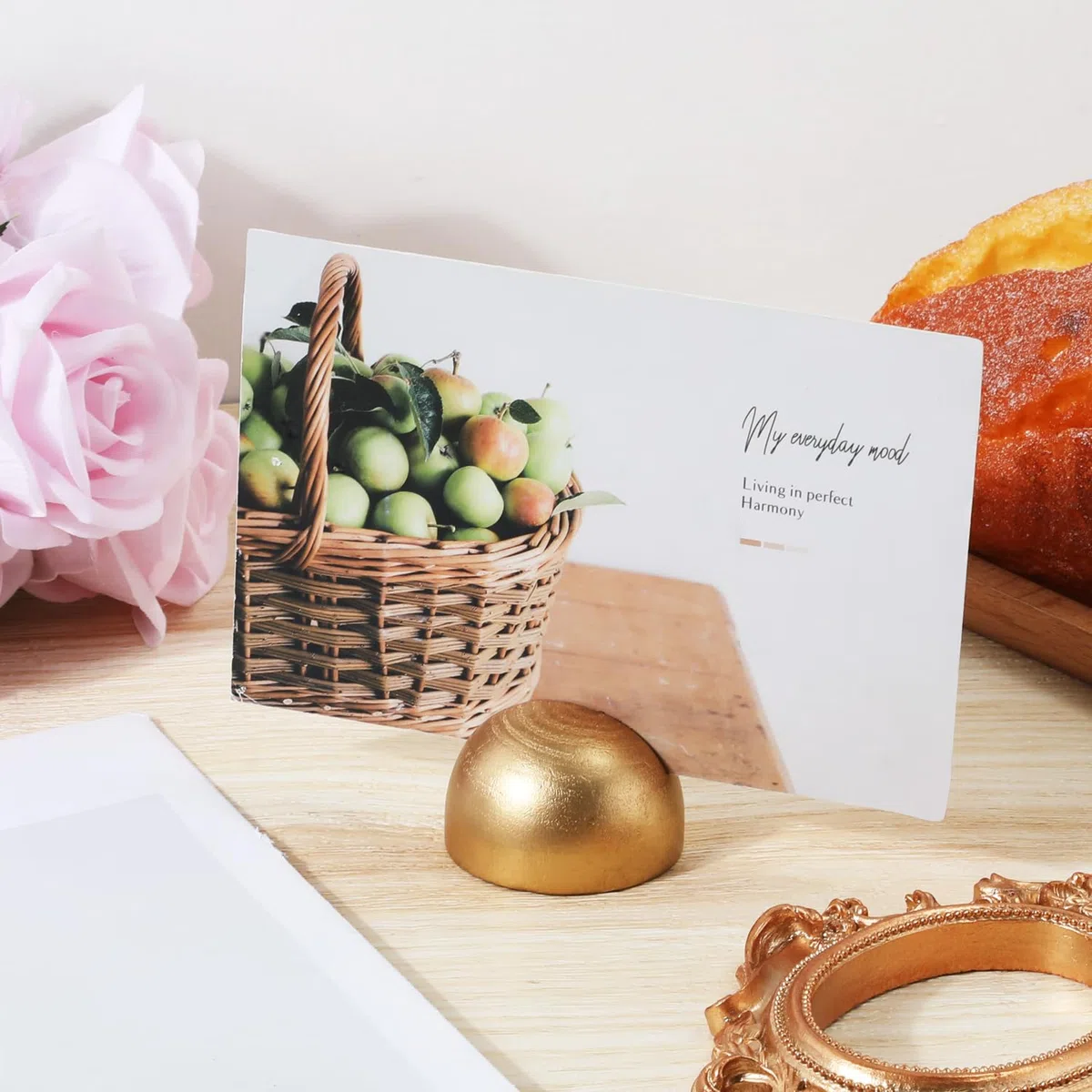 PEUTIER 24 Pezzi Portanumero da Tavolo, Rotondi Moderni Segnaposto Porta Portabiglietti da Tavolo Porta Numeri da Tavolo per Ricevimento di Nozze Anniversario Festa di Compleanno Banchetti (Oro)