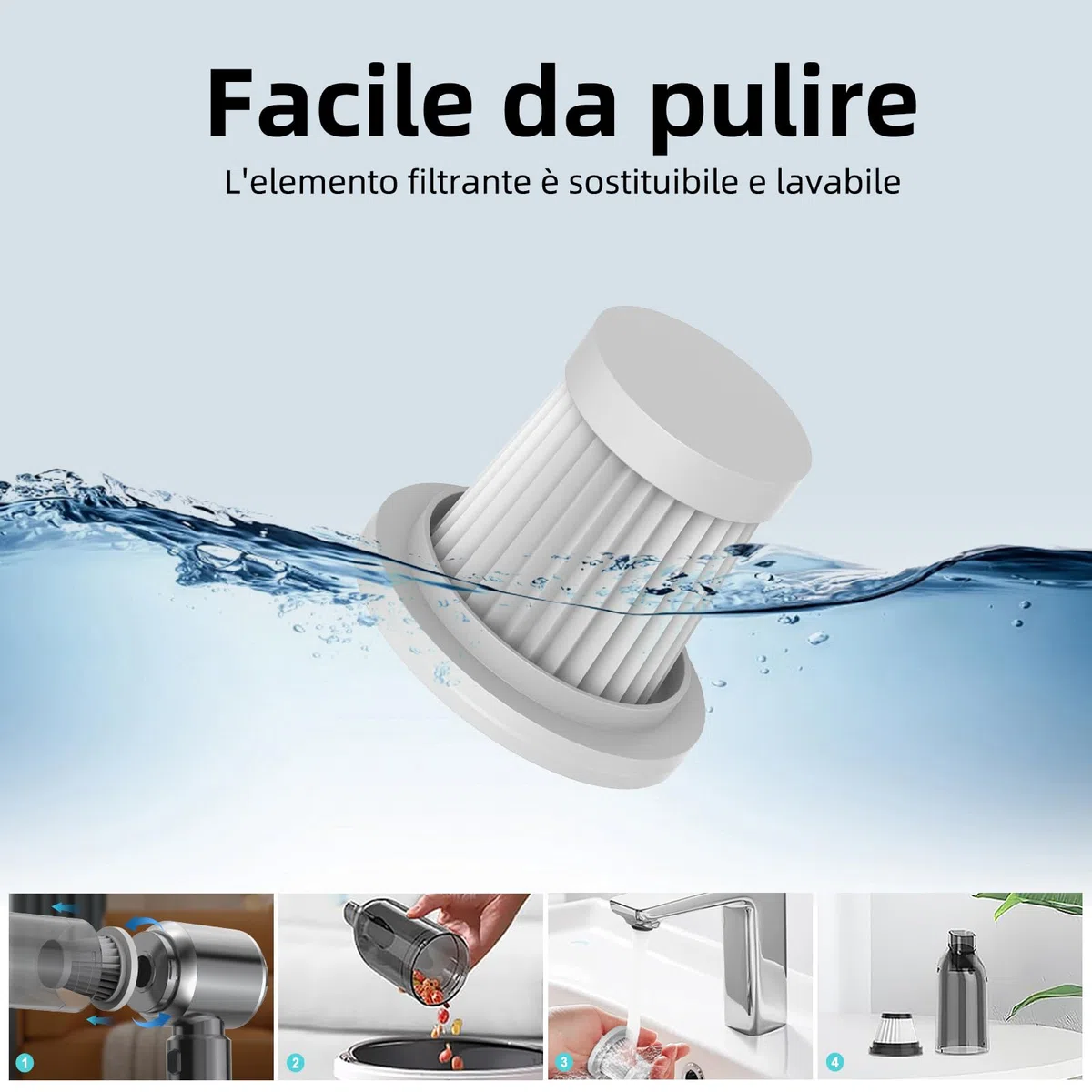 Aspirabriciole Senza Fili, 26000Pa Aspirapolvere Auto Portatile, Aspiratore e Soffiatore con Motore Brushless, Mini Aspirapolvere Potente per Auto Casa Ufficio Peli di Domestici