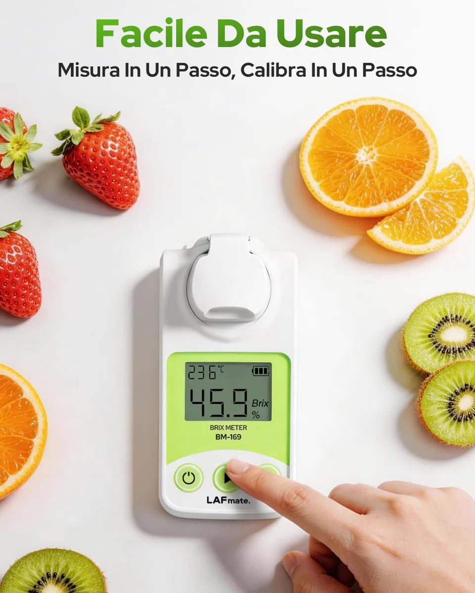 Rifrattometro Brix Digitale 0-95% LAFMATE Brix Mater per Sciroppo d'acero al Miele, Rifrattometro per Zucchero con ATC per la Vinificazione e la Produzione di Birra Fatta in Casa