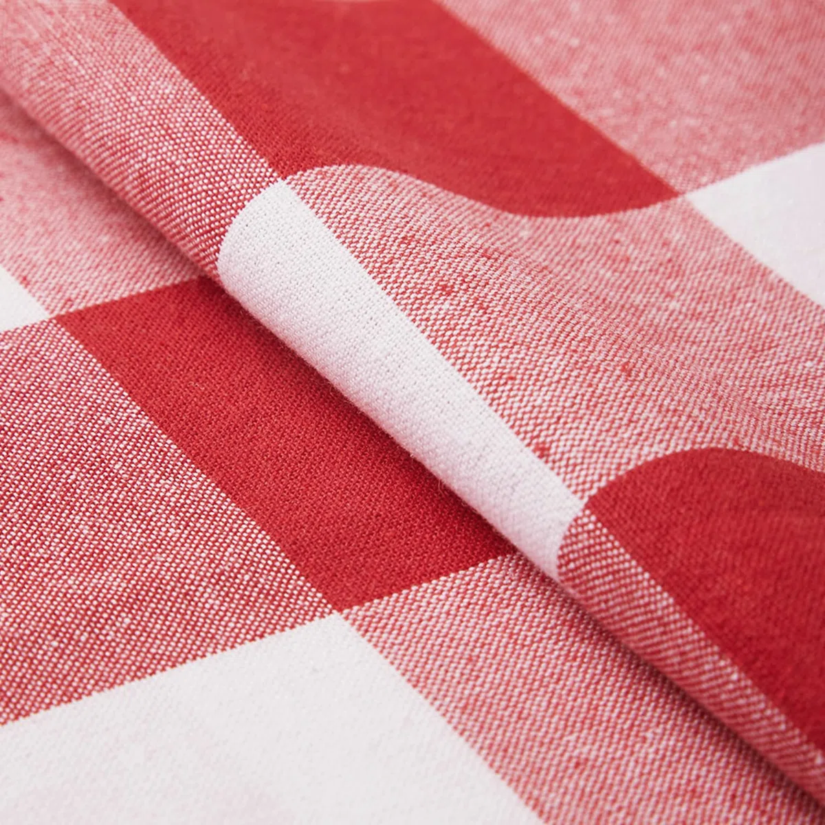 Encasa XO Tovaglia Rettangolare in Cotone | (140x240 cm) | Controlli rossi di Buffalo | Tovaglia Decorativa