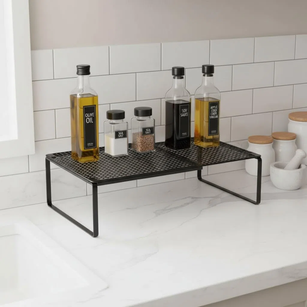 Ripiani Organizzatori per Armadio e Cucina, Sistema di Organizzazione della Casa Espandibile e Regolabile, Ripiani Salvaspazio in Ferro Resistente per una Organizzazione