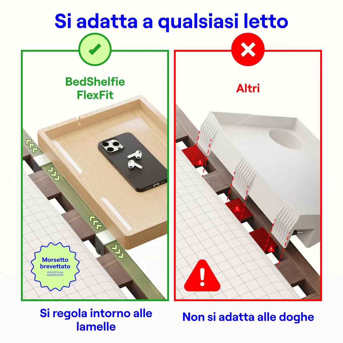 BedShelfie Smallish Flexfit - Scaffale da comodino per letto a castello e superiore, ideale per dormitorio