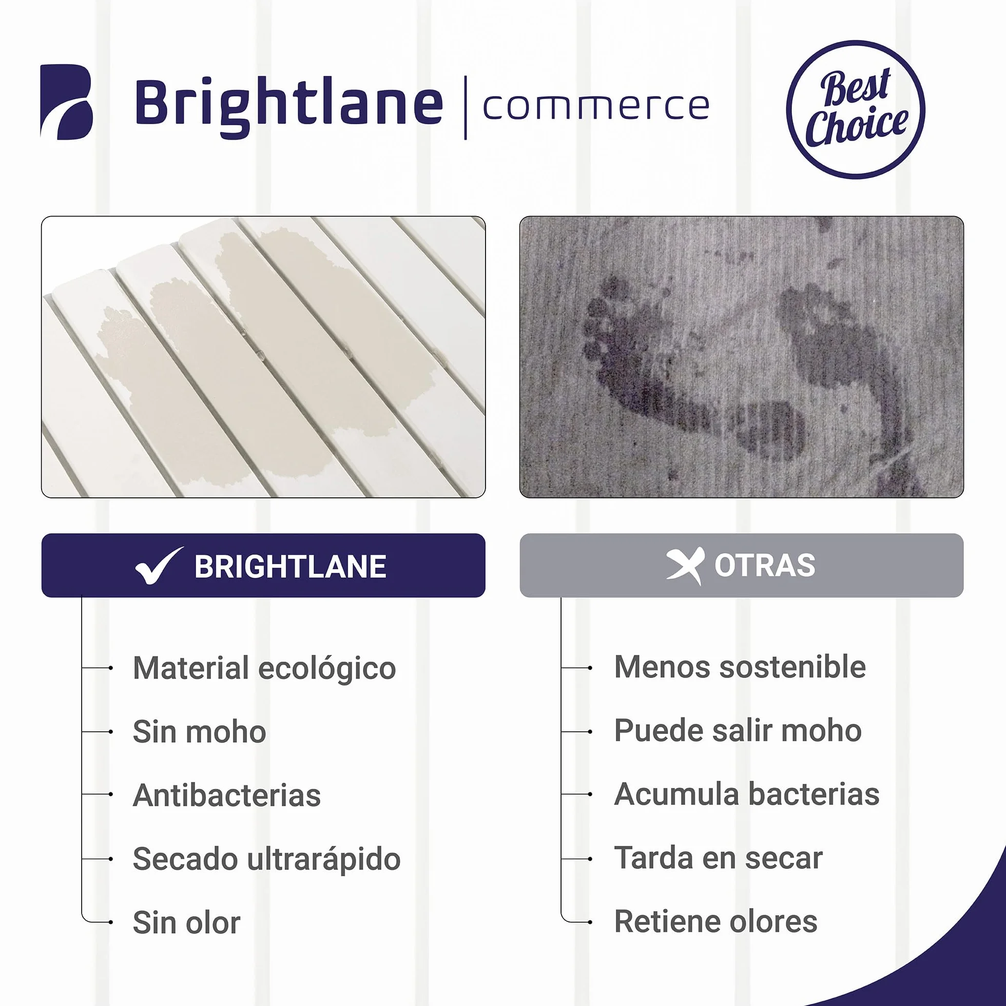 BRIGHTLANE - Tappetino pieghevole in diatomite, 60 x 39 cm, ad asciugatura ultra rapida, antiscivolo e anti-umidità, tappetino da bagno flessibile e base per cucina o scolapiatti (BLDHR6039, grigio)