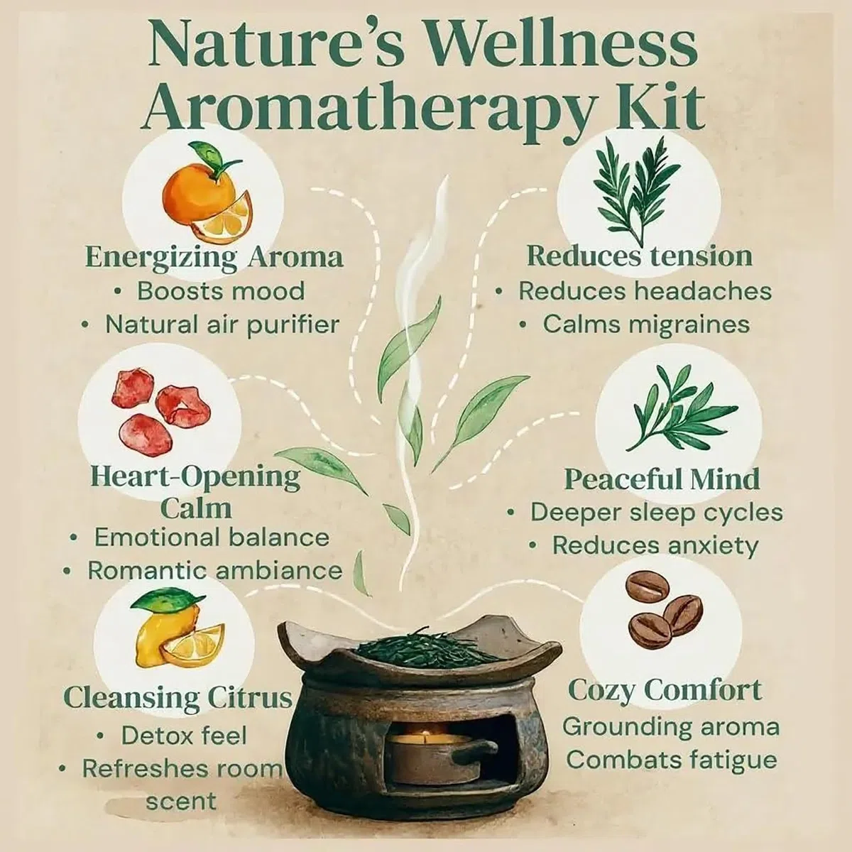 Bruciatore di oli essenziali in ceramica per aromaterapia, bruciatore di incenso Zen e cedro, fatto a mano, kit per meditazione, relax e decorazione della camera da letto