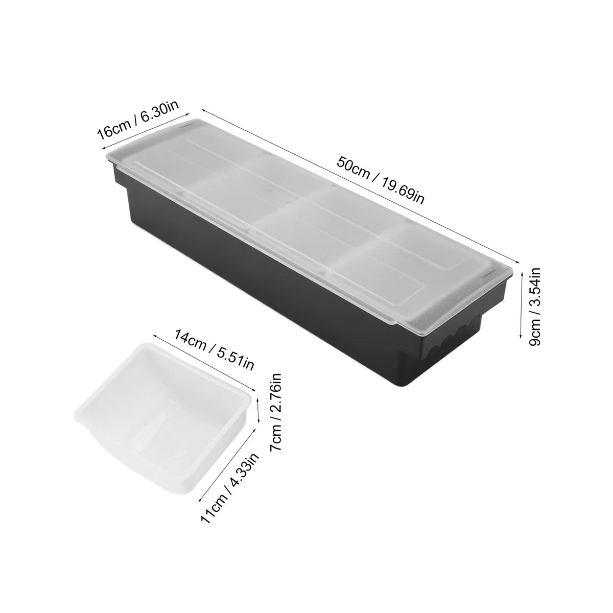 Contenitore per Frutta e Verdura con Coperchio, Contenitore per Dispenser di Condimenti per 4/6 Scomparti, Stazione di Decorazione in Plastica per Bartending e Servire Taco, Gelato,(4 scomparti)
