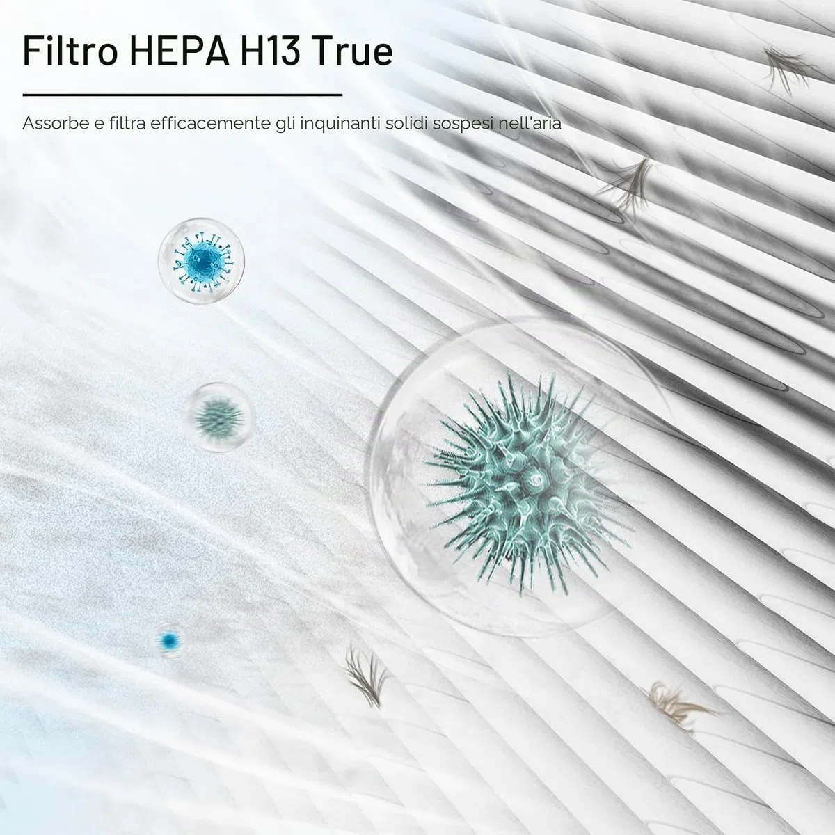 Filtro di ricambio HEPA adatto al purificatore d'aria AP2301 Airtok, carbone attivo ad alta efficienza, rimuove polline, polvere, forfora di animali e altri allergeni