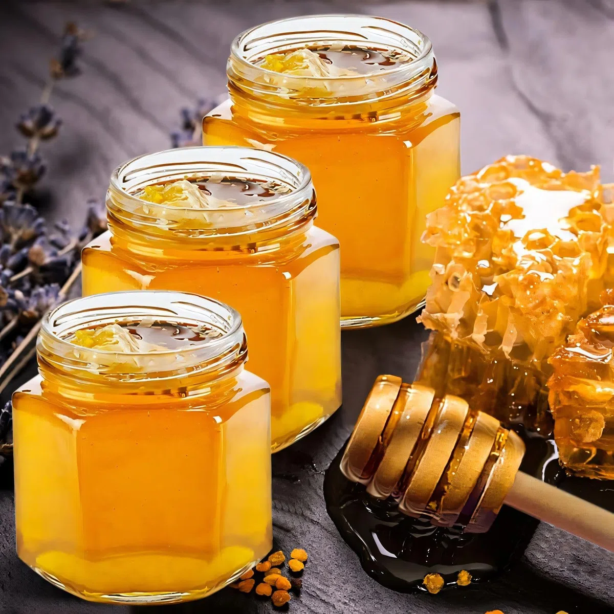 30 Pezzi Mini Vasetti Set Miele,45ml Vasetti Vetro Piccoli,Contenitore Miele Barattolini Vetro Piccoli con Tappo,Con Dippers, Miondoli di Api, per Bomboniere Battesimo, Matrimoni e Feste