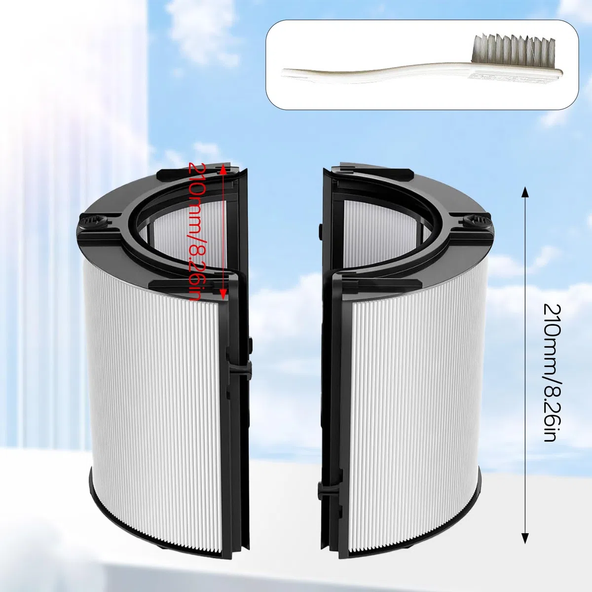 Filtro depuratore d'aria per Dyson, filtro HEPA e carbone 2 in 1, con spazzola, filtro accurato e purificazione dell'aria, compatibile con Dyson TP/HP/DP04/05/06/9/07/P H0