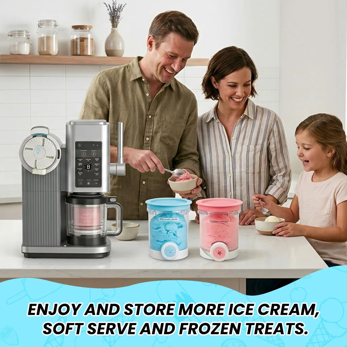 4 Pezzi Contenitori per Gelato, Contenitori per Ninja Creami Swirl, Accessorio per Contenitore per Gelato, per Gelatiere Ninja Creami Serie NC701 e NC700, Lavabile in Lavastoviglie Senza BPA