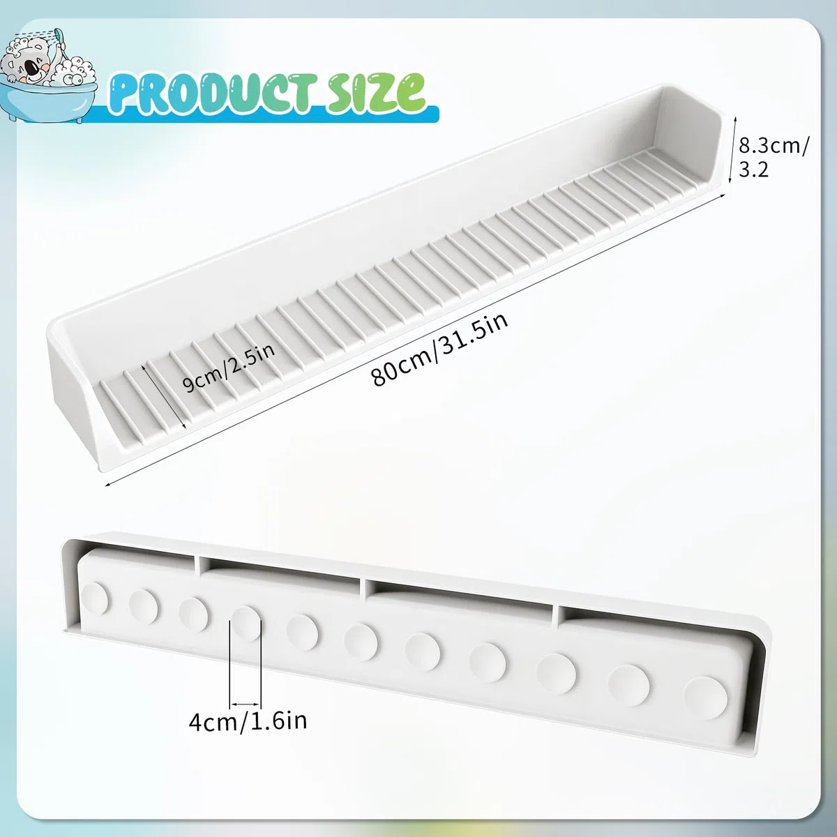 Dreamtop Paraspruzzi per vasca da bagno, mensola da gioco per vasca da bagno, vassoio per giocattoli per vasca, paraspruzzi in silicone previene fuoriuscite d'acqua in bagno (bianco)