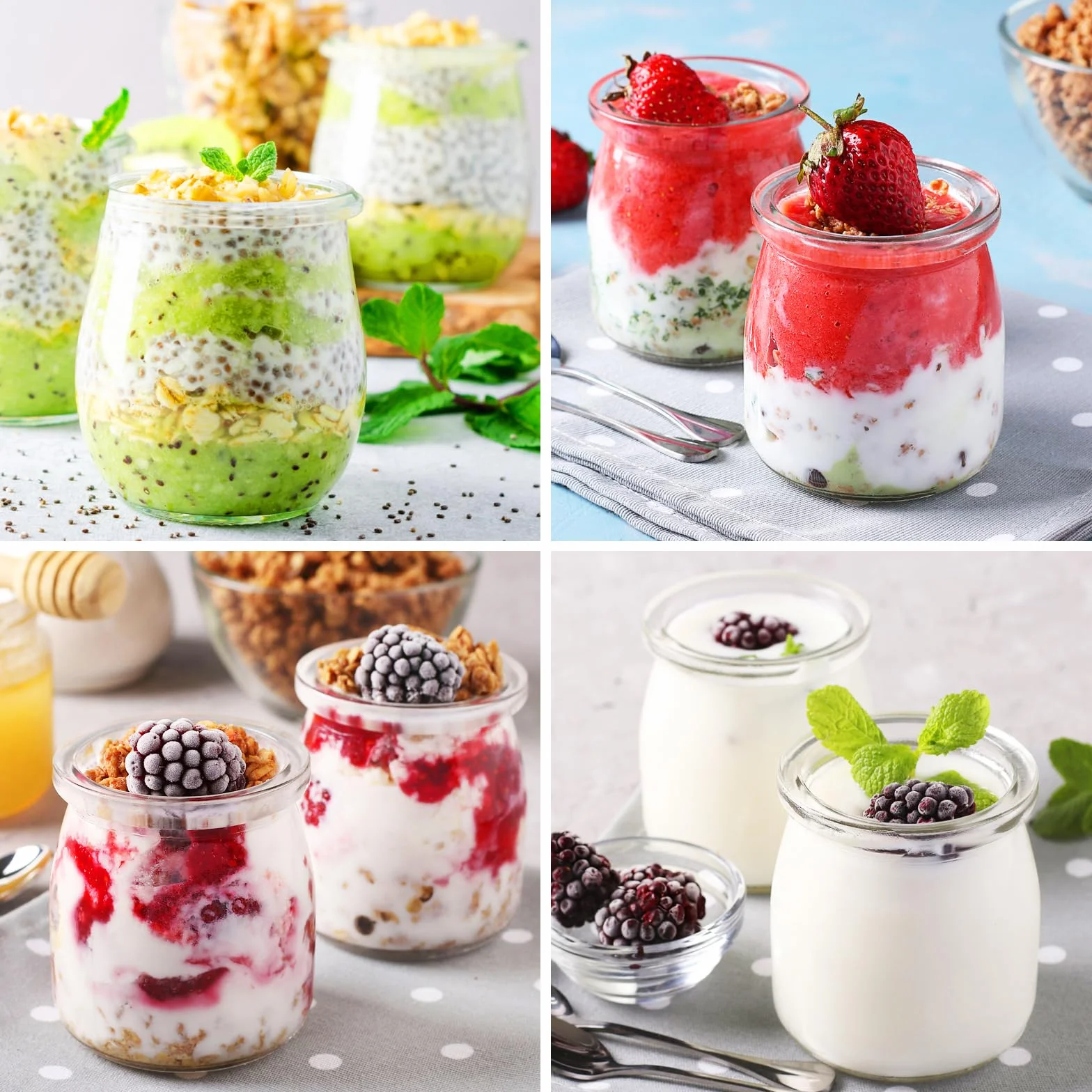 20 Vasetti per yogurt con coperchio,200 ml,Vasetti da Yogurt in Vetro,bicchieri da dessert,barattoli per yogurt, ideali per panna cotta, tiramisù, budino, yogurt, piccoli bicchieri per dessert