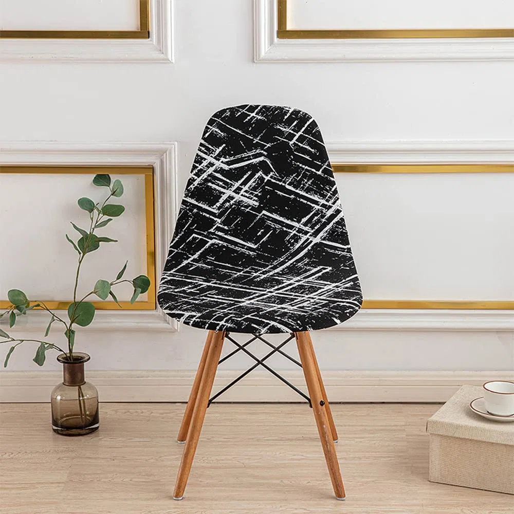 Coprisedie da pranzo scandinave Fodera per sedia scandinava per sala da pranzo Fodere per sedie scandinave a forma curva 4 pezzi