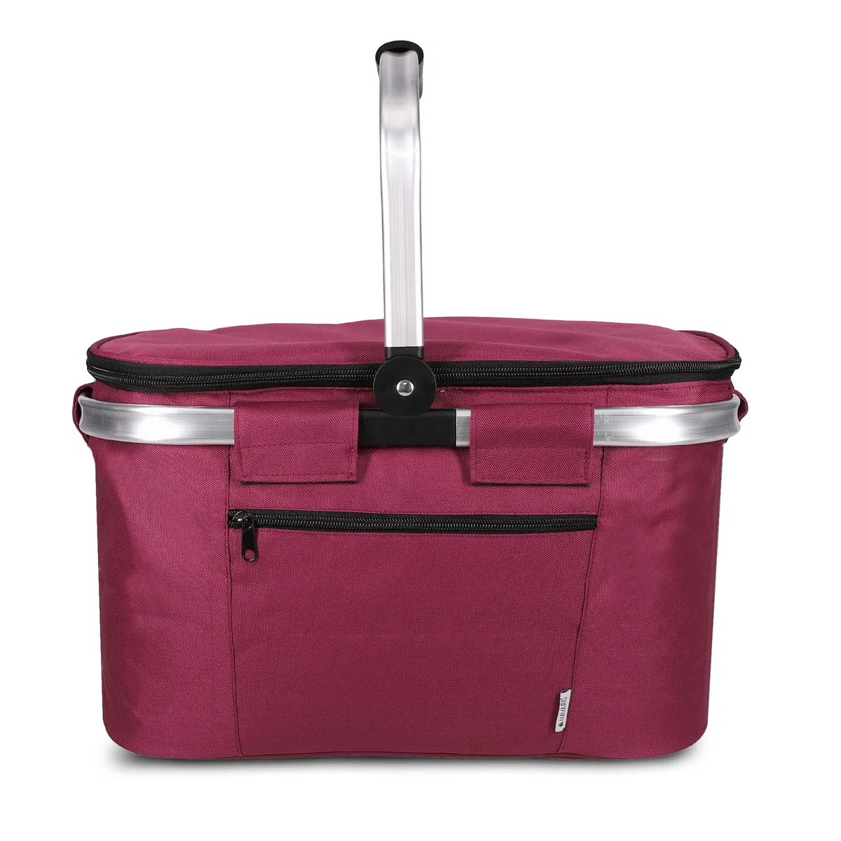 Navaris Borsa Termica PIC-Nic 4 Persone - Cesto Porta Pranzo Termico 27 Litri 43x26cm - Borsafrigo Mare Campeggio Shopping - Cesta Isolante - Rosso