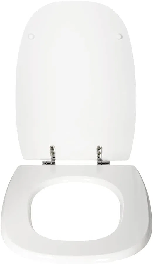 Copriwater in LEGNO MDF laccato bianco per Square della Pozzi Ginori con cerniere cromate