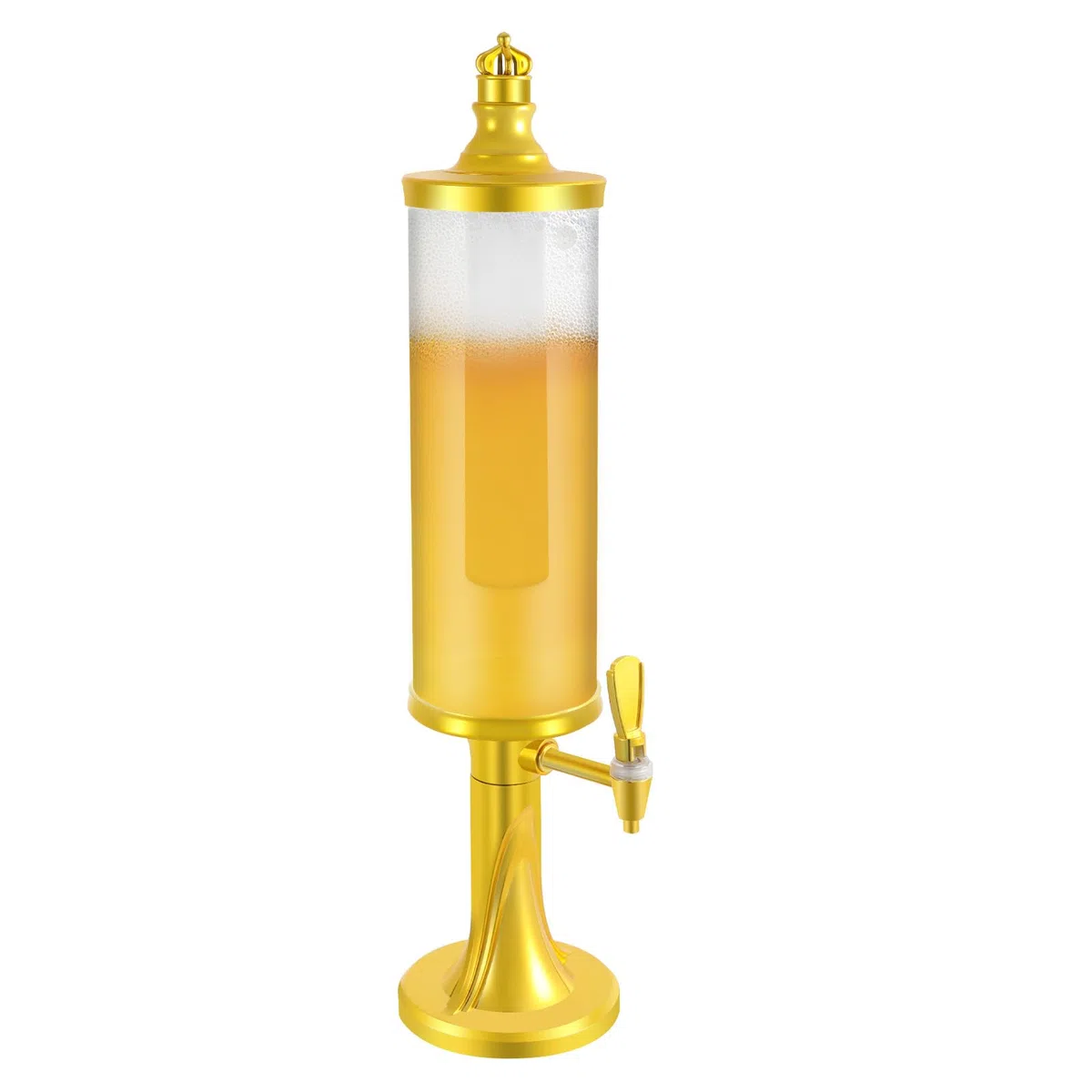 Distributore di birra a torre di birra da 3 l, con illuminazione a LED e colonna di ghiaccio, per bar e feste, trasparente e leggero, 1,15 kg