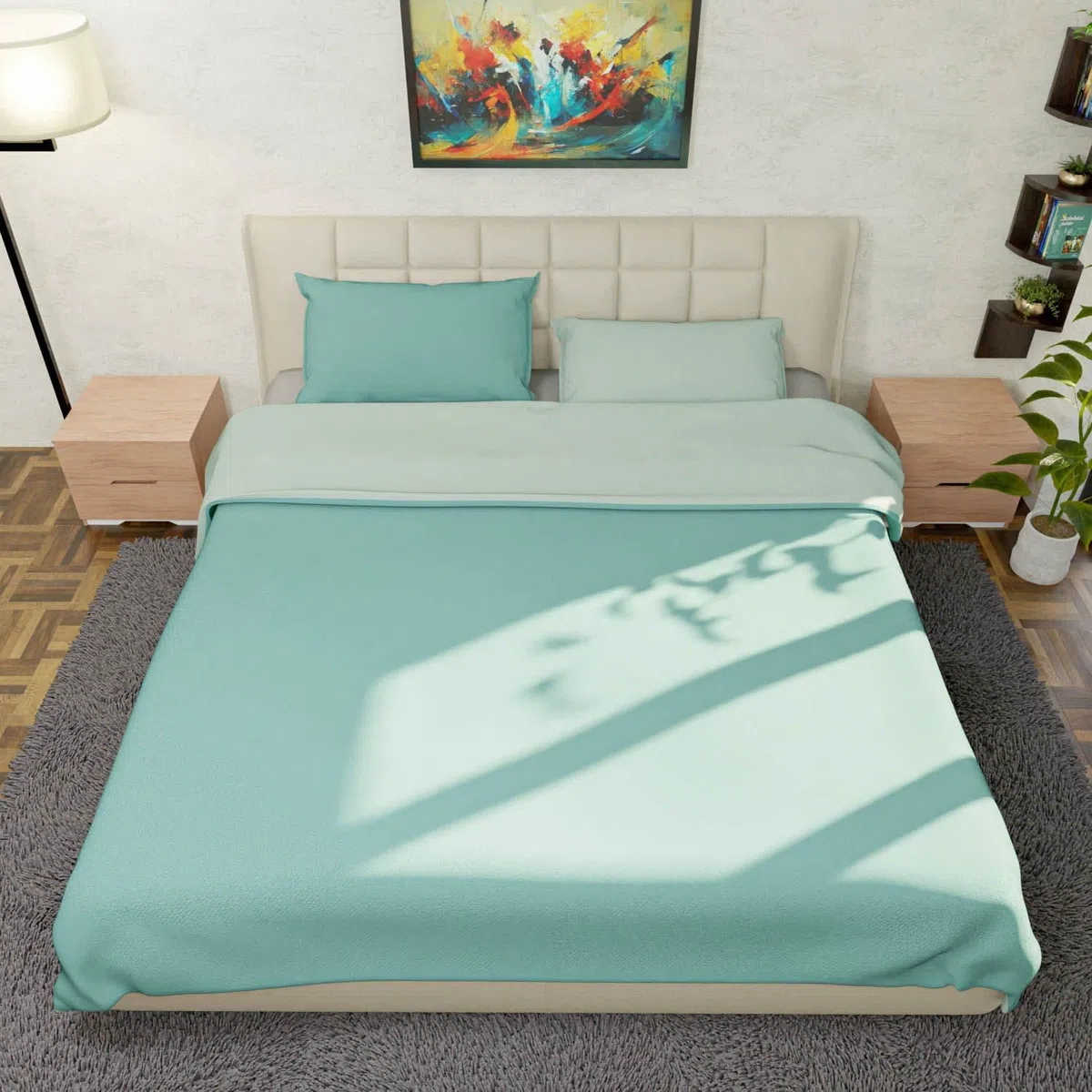 Leonardo Home - parure copripiumino singolo 150x200, 100% cotone - double face - sacca con federa e zip a colore - 100% Made in Italy