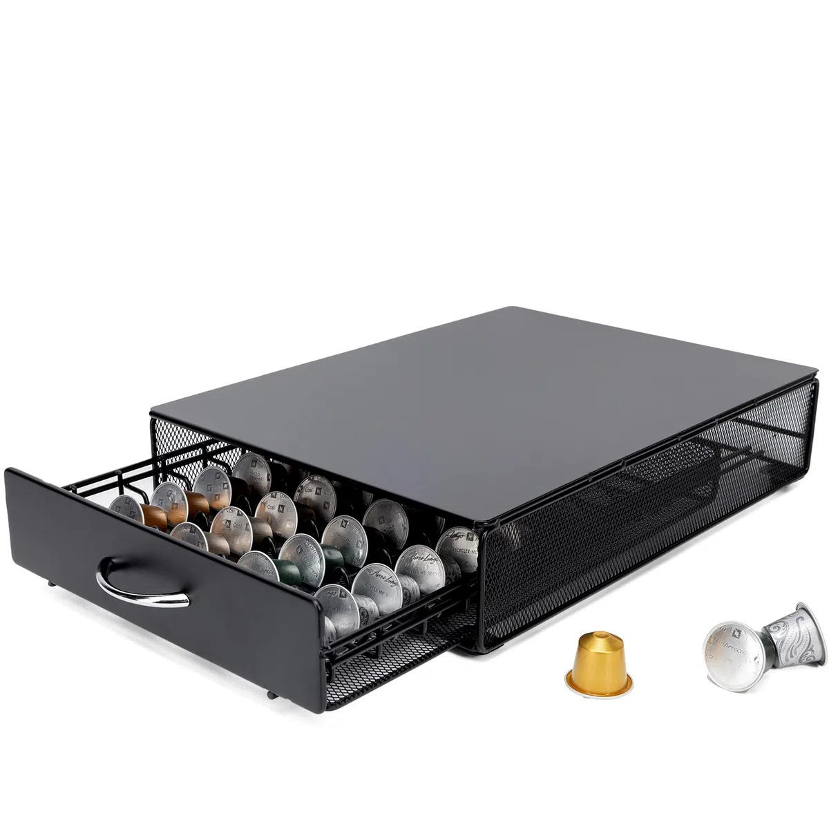 Cassetto Porta Cialde caffè,Porta Capsule per caffè Compatibile con Bialetti,Nespresso Vertuo,Lavazza Blue(40pezzi),Nero