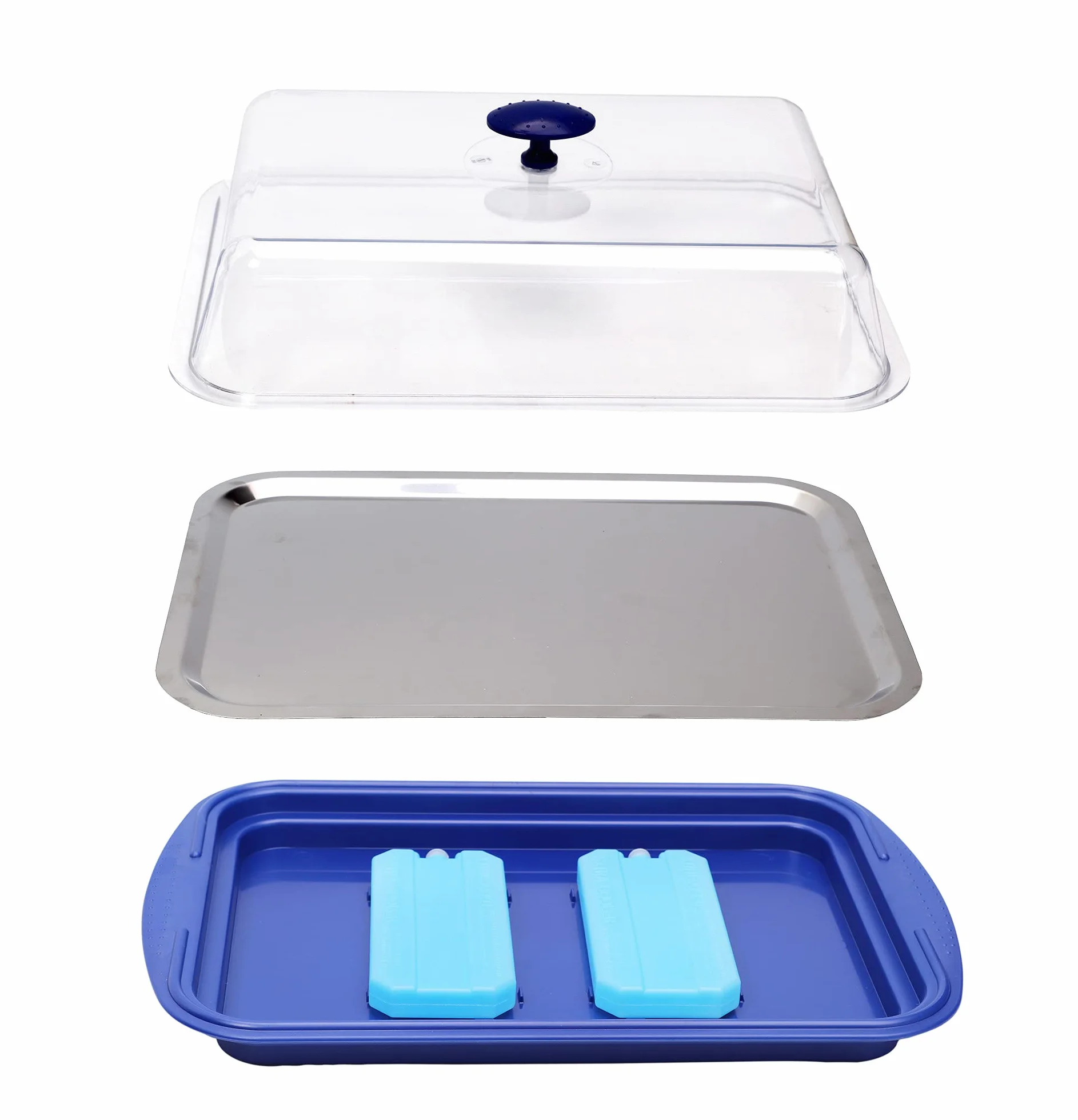 Sistema termico in acciaio inox APS 9090 43 cm x 19 cm, blu, 2 pezzi