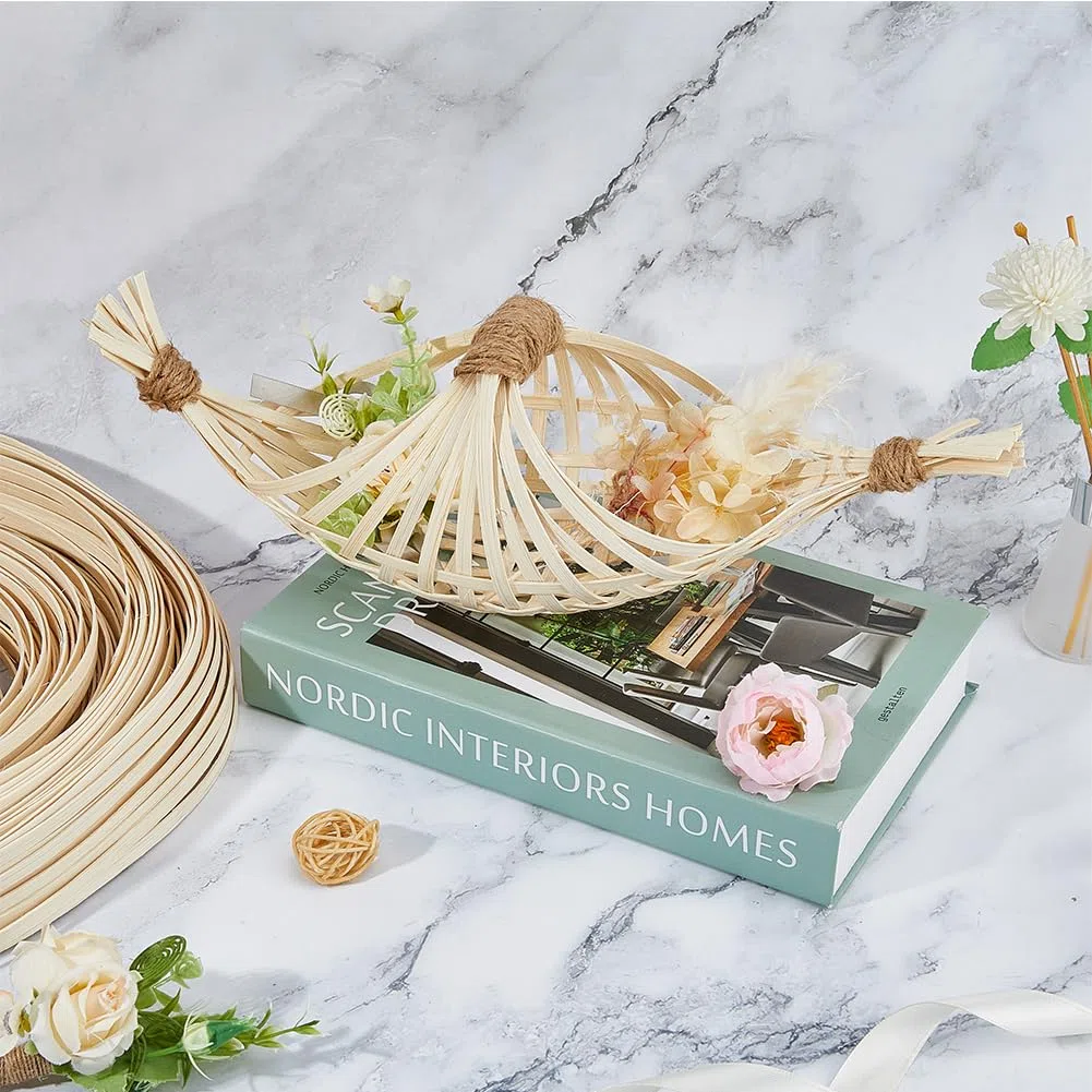SUPERFINDINGS Pacco di 1 500g 0.6x0.1cm di Giunco Rattan per Intrecciare Cesti e Fare Mobili. Forniture per Riparare Il Rattan Materiale Naturale per Creare Artigianato in Rattan.