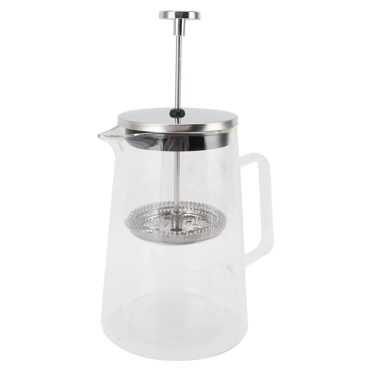 Fabater Caffettiera French Press a Doppia Parete in Vetro Borosilicato Ad Alta densità per Un'estrazione Ottimale, capacità 650 Ml, Adatta per Clubhouse