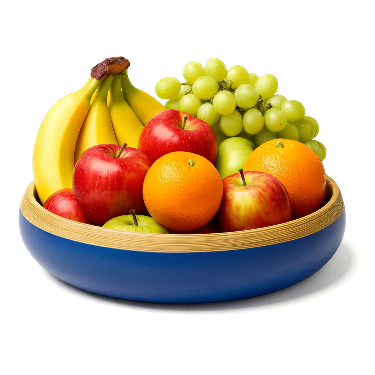 Jungle Culture Grande ciotola per frutta in bambù • Ciotoline per insalata in legno rispettose dell'ambiente • Elegante ciotola per frutta o insalata fatta a mano in blu • Cestino per il pane in legno