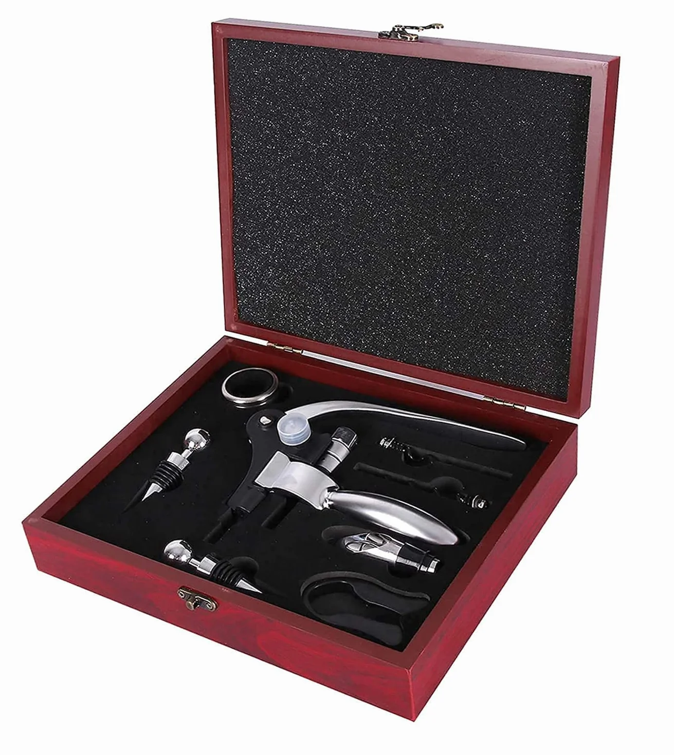 Set di cavatappi per Vino, con Confezione Regalo, Taglia-Pellicola e apribottiglie, Anello salvagoccia, Tappo per Vino, apribottiglie, Set Regalo per Uomini