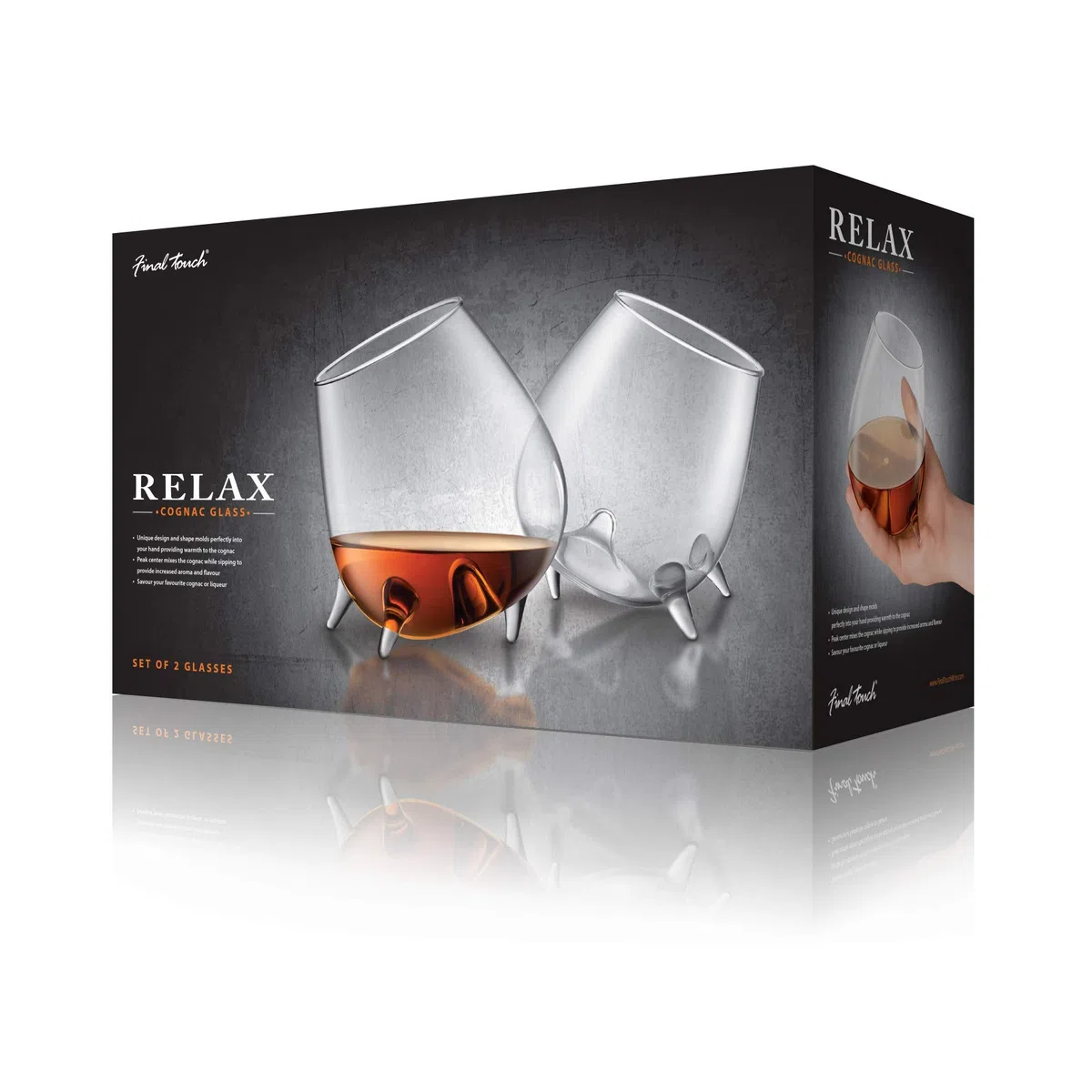 Final Touch Set di 2 bicchieri da cognac Relax 16 once