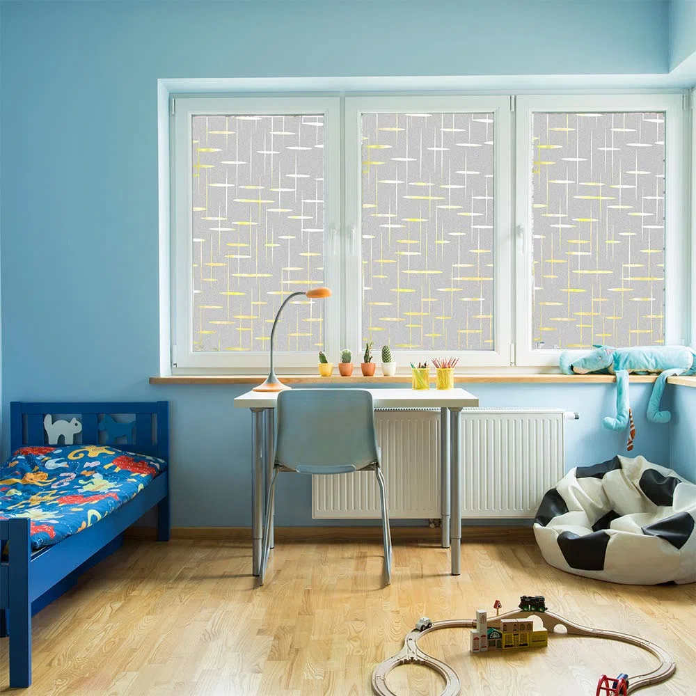 FINNEZ Pellicola per Finestre Vetri 75x400cm Smerigliata per Finestre Vetri-Autoadesive Anti-UV, Statica, Privacy per Cucina,Ufficio,Camera da Letto (Schema a Croce)