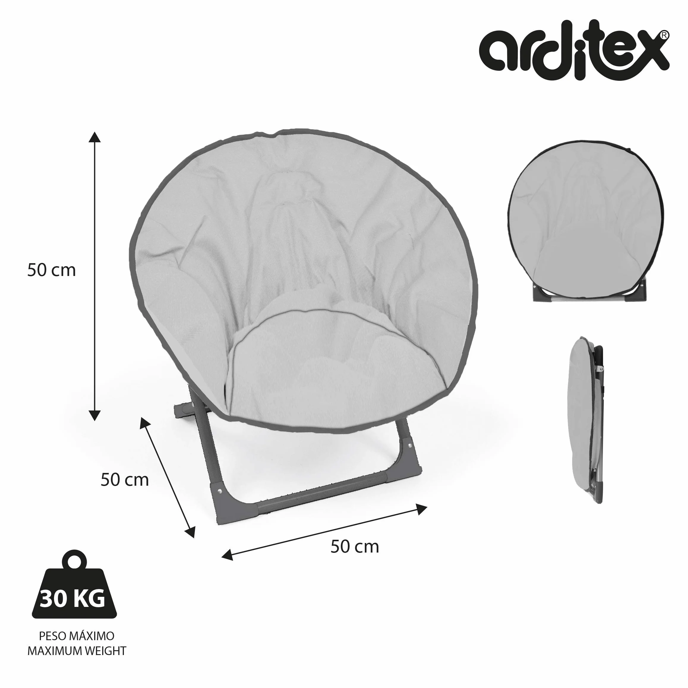 ARDITEX WD14419 Sedia con forma di luna da 50 x 50 x 50 cm di Disney-Minnie