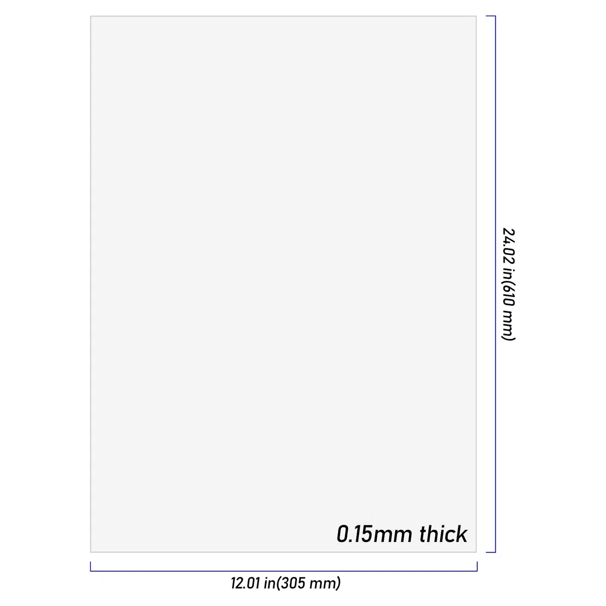 30 Fogli in Mylar per Stencil, 30,5 x 61 cm, 7 Mil, Materiale in Plastica per Taglio Laser