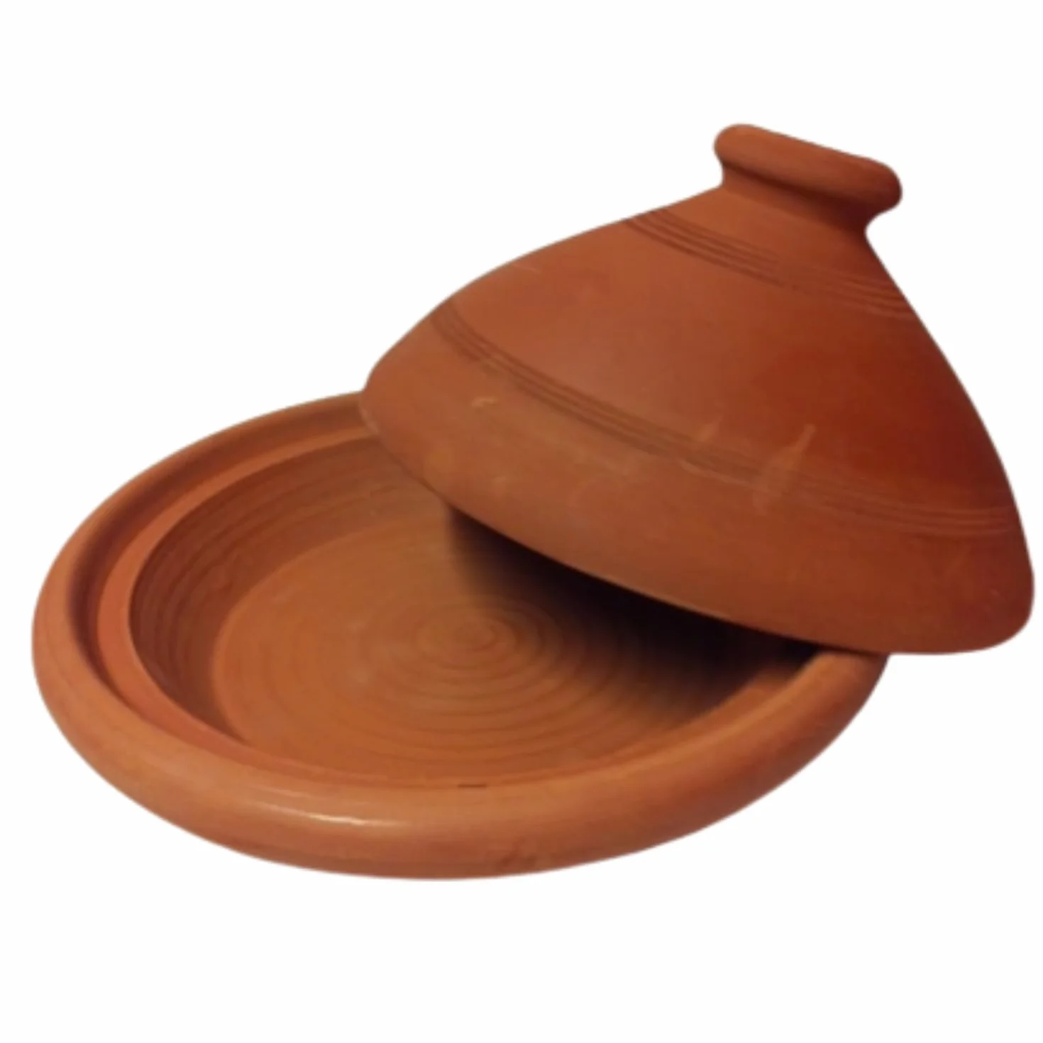 ORIGINALE Tajine marocchina in terracotta Tuareg Ø 30cm per 4-5 persone | Piatto Tagine con coperchio Fatto a mano | non smaltata e priva di materiali tossici per la vostra cucina marocchino
