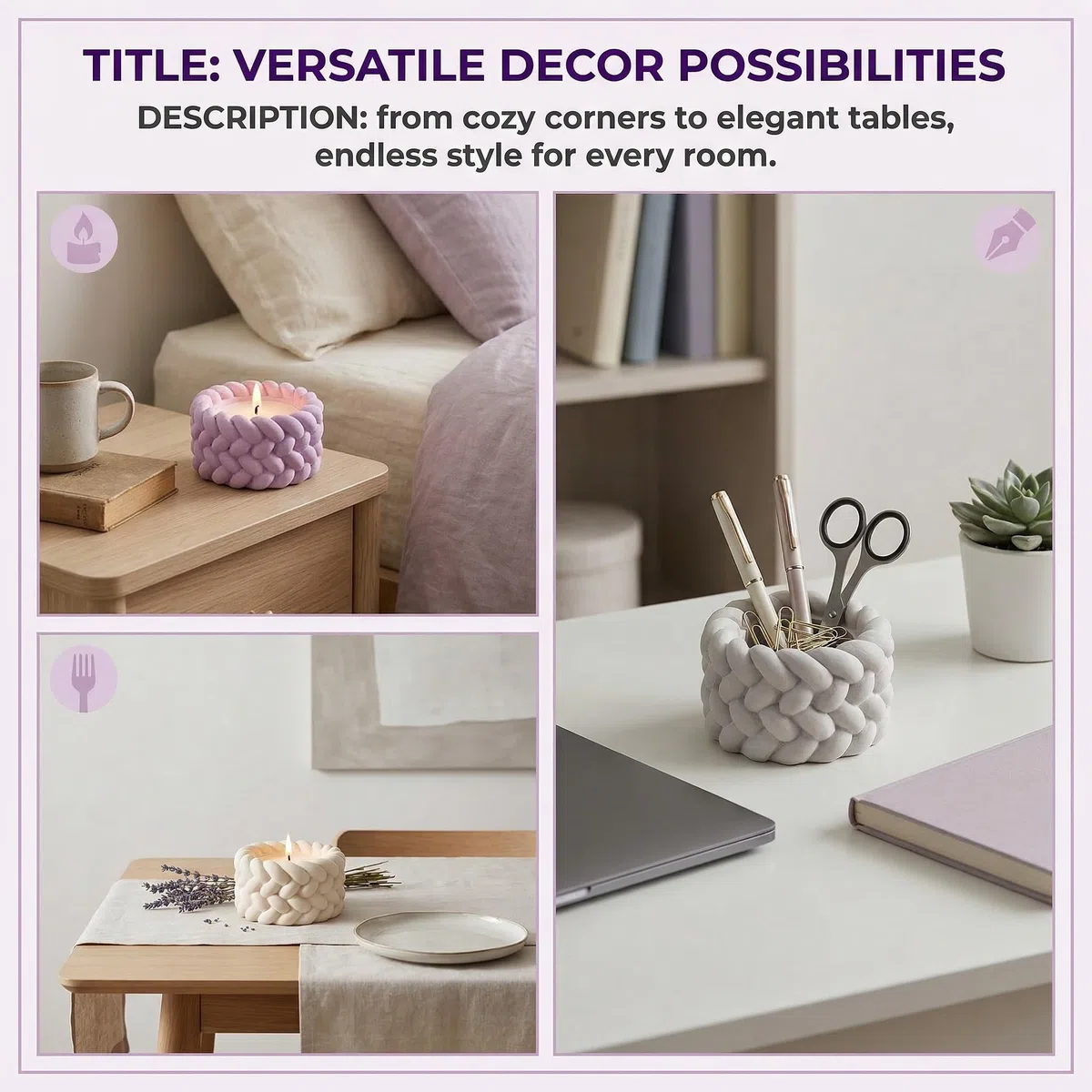 2 Stampi in Silicone per Gesso, Stampi per Candele in Vetro, per Creare Portacandele e Vasi, Ideali per Aromaterapia e Decorazione, 3.1cm*6.1cm, Bianco