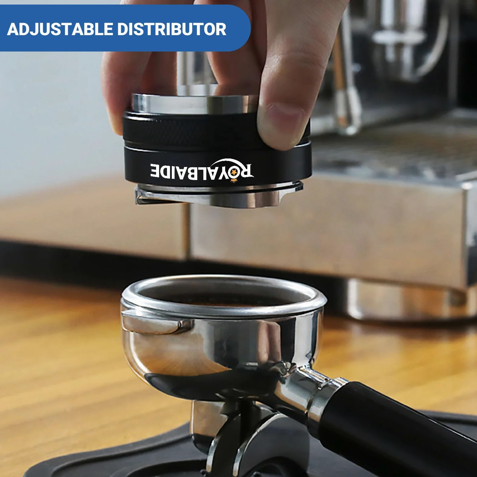 Pressino e distributore per caffè espresso da 51 mm, livellatore per caffè a doppia testa compatibile con portafiltro da 51 mm, pressini per caffè espresso staccabili a profondità regolabile