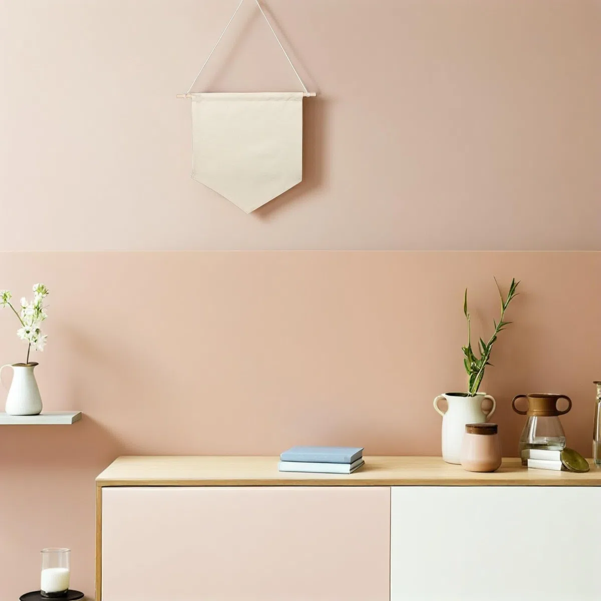 BESTonZON Striscione da Parete in Tela Beige 6 Pezzi, Organizer Salvaspazio per Spille Smaltate e Spille, per Esposizione e Decorazione della Parete