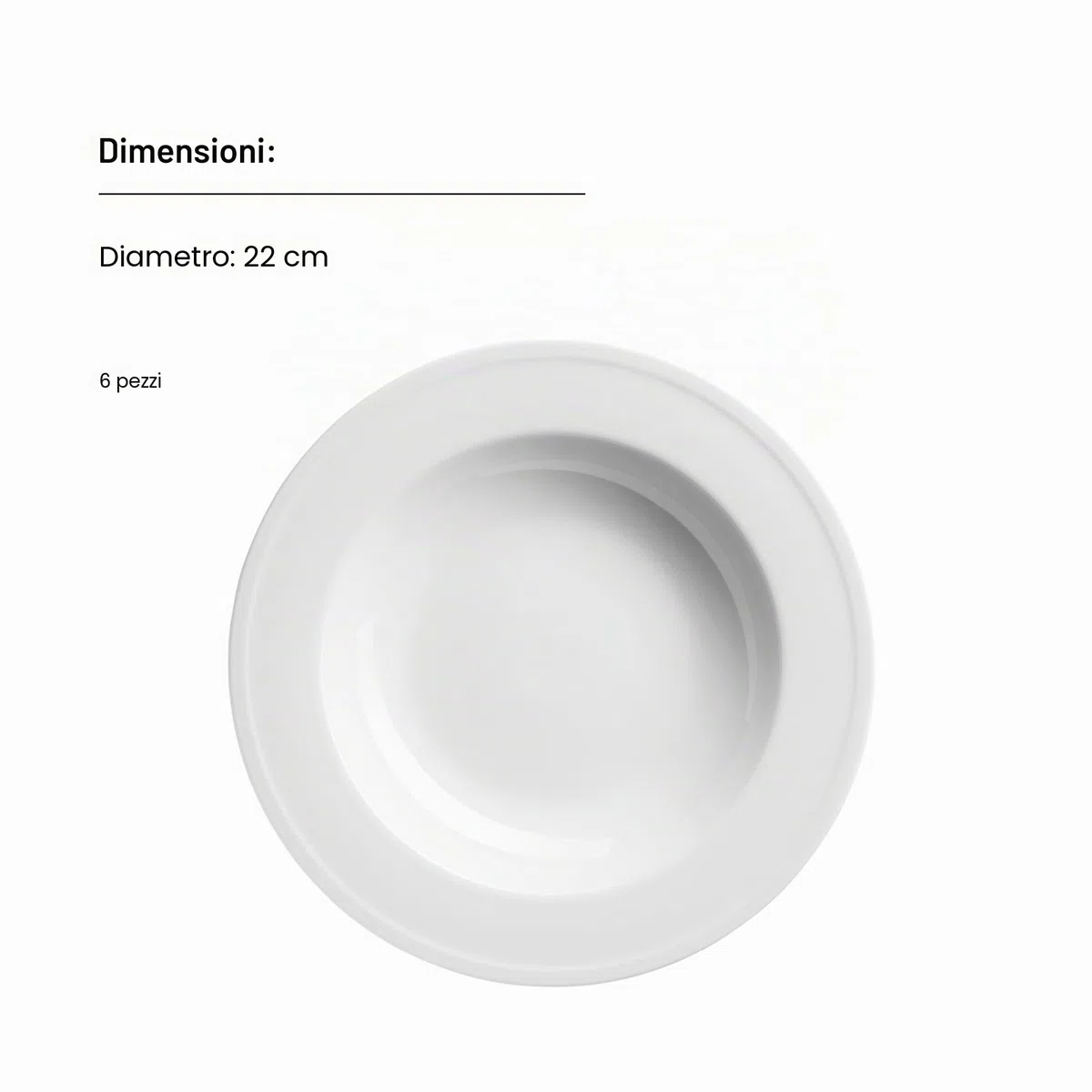 MÄSER Serie Arlona, piatto fondo per 6 persone, in porcellana di alta qualità, senza tempo, elegante, porcellana, bianco