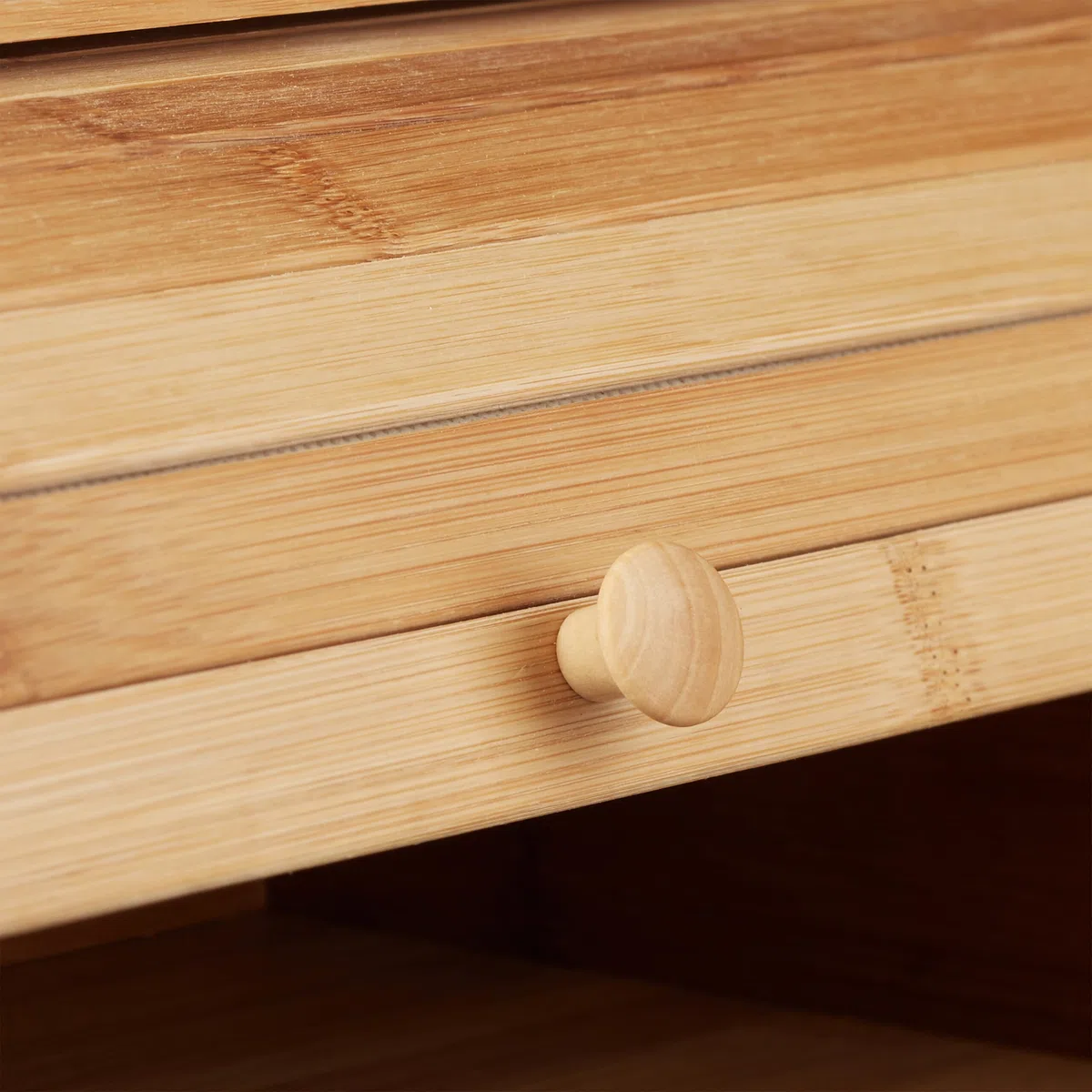 Relaxdays Portapane con Coperchio a Serranda, 16,5 x 40 x 27,5 cm, Cassetta per il Pane Salva Aroma in Legno, Naturale