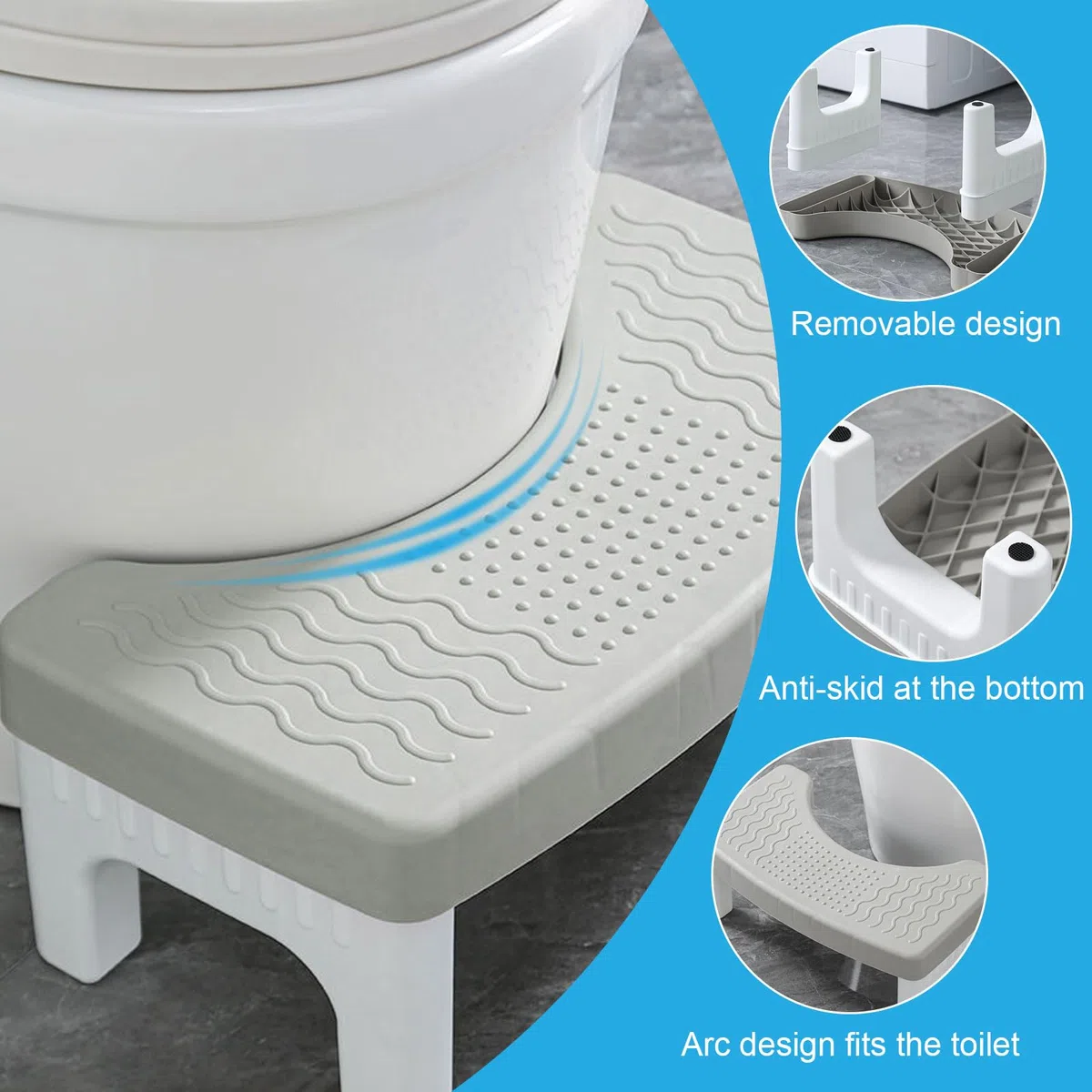 MeYuxg Sgabello WC e Bagno per adulti e bambini, Panchetto bagno medico per WC contro emorroidi, stitichezza, colon irritabile