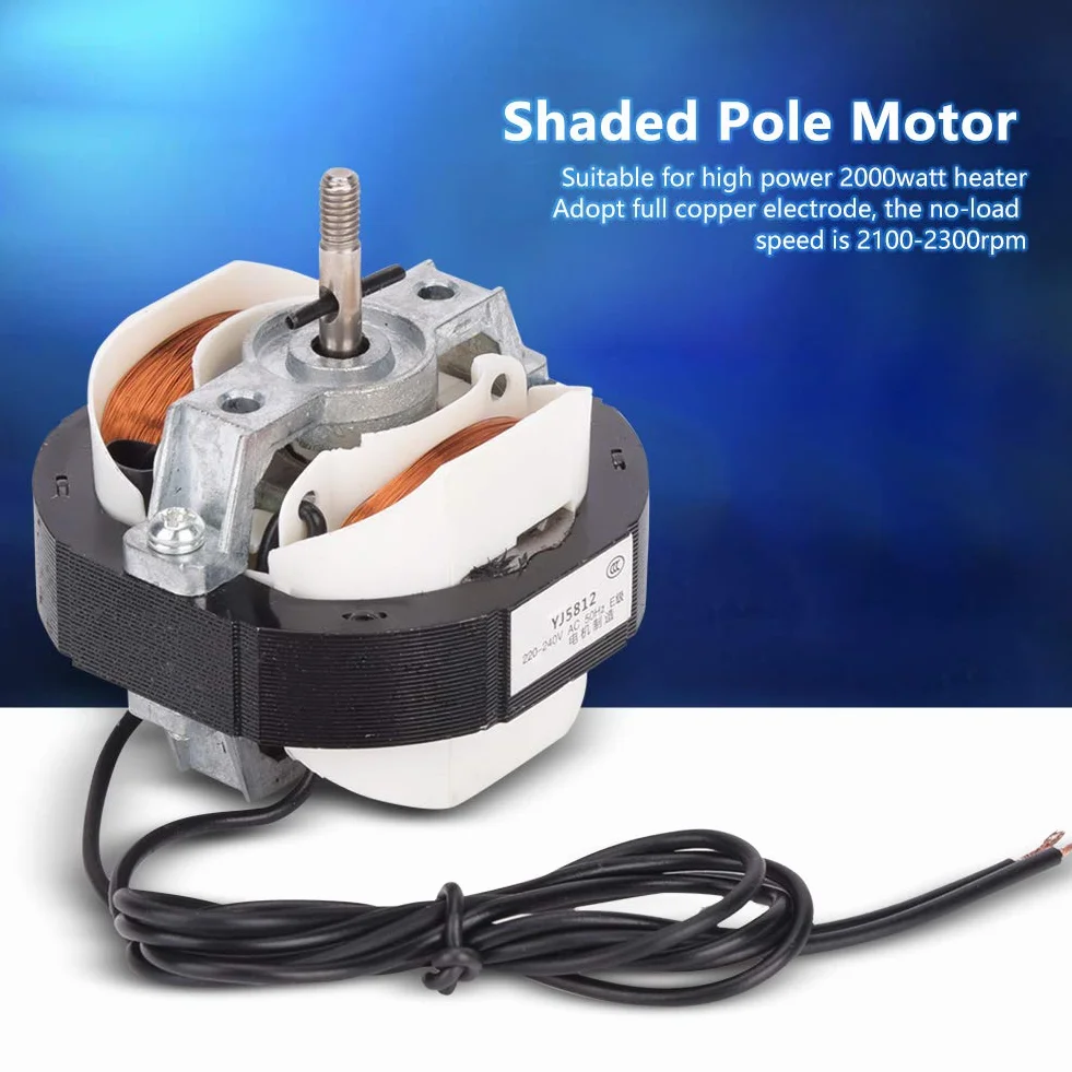 Motore di Ricambio per Ventola AC 230 V, Motore Asincrono con Palo Schermato in Rame per Riscaldatore Essiccatore Umidificatore